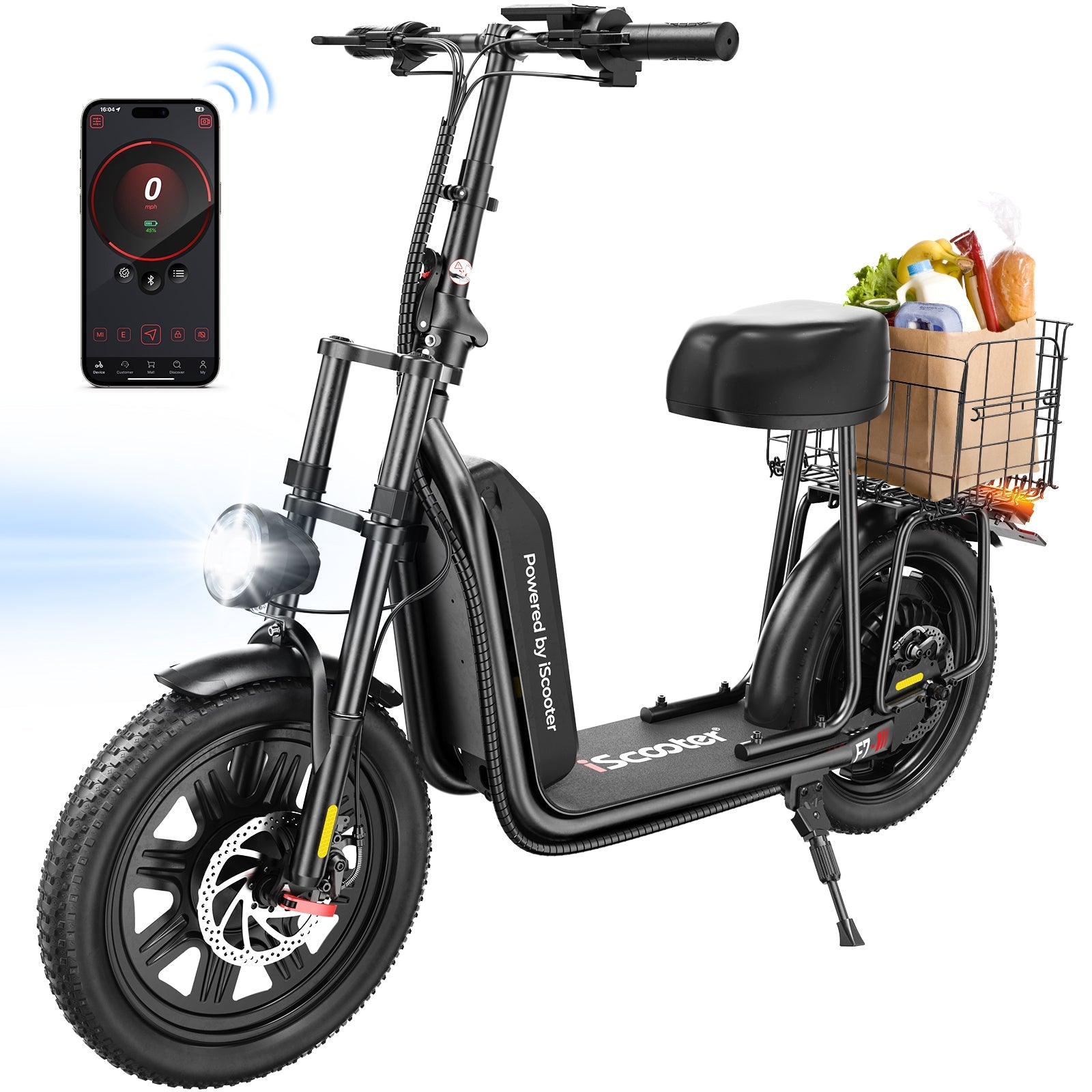 F7 Electric Scooter 1000W with Seat 28 MPH & 45 Miles