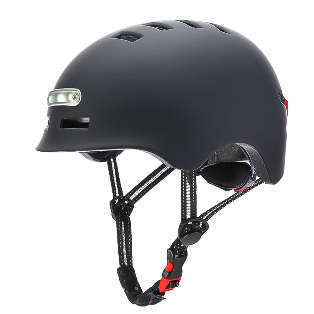 bike helmet for electric scooter with LED Light PEAK AX-8DS MATT CARBON school backpack and Magnetic Visor compatibility Color:Black Camo Matte