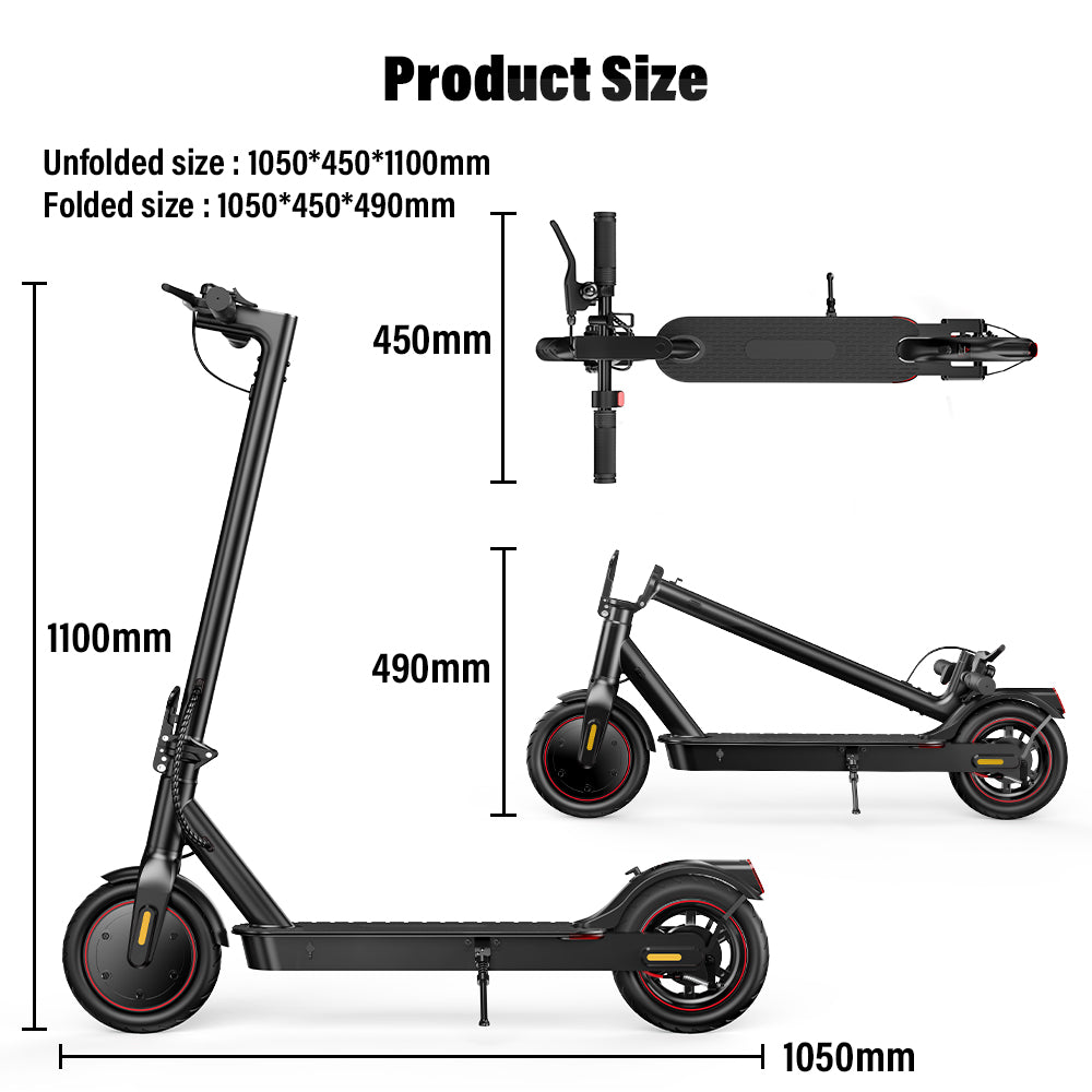 500W Peak Electric Scooter for Adults, Max 19mi Range 350W Escooter, 18mph 8.5in Tires Commuting E-Scooter, Cruise Control, Portable Folding Design, IW3
