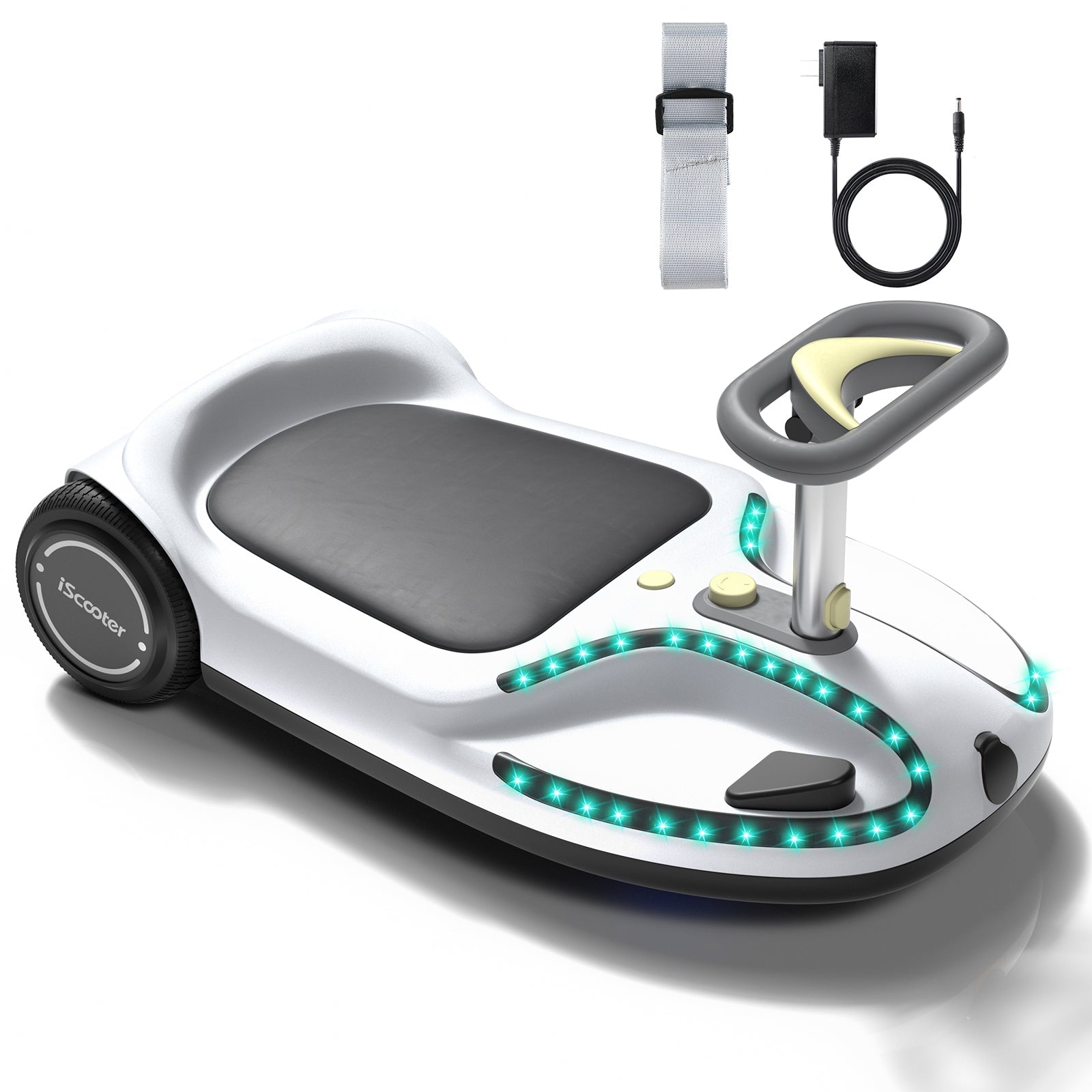 TC3 Electric Wiggle Car 4 in 1 Ride on Toy 3 Speed Modes For Ages 3+ with Lithium Rechargeable Battery&Pull Rope