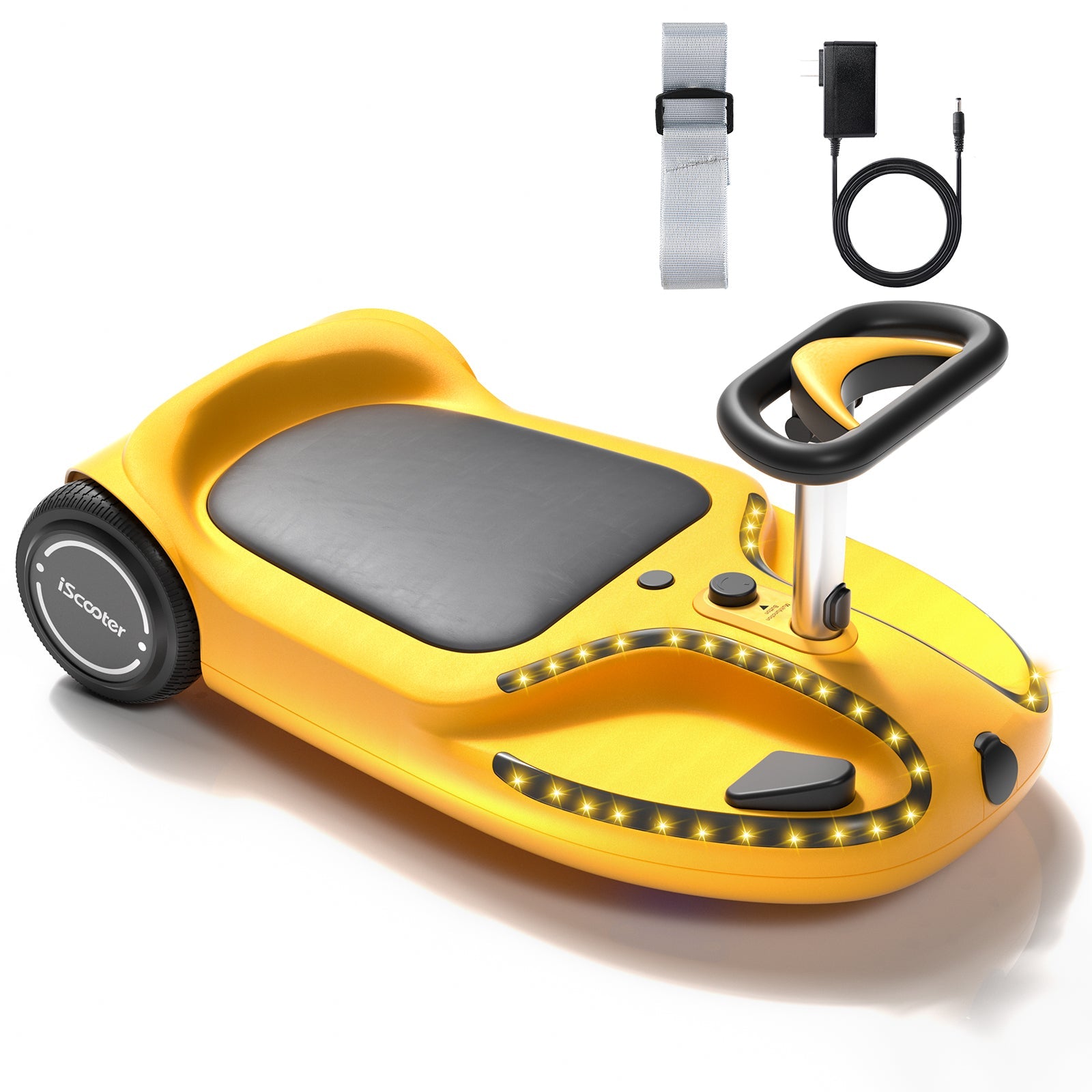 TC3 Electric Wiggle Car 4 in 1 Ride on Toy 3 Speed Modes For Ages 3+ with Lithium Rechargeable Battery&Pull Rope