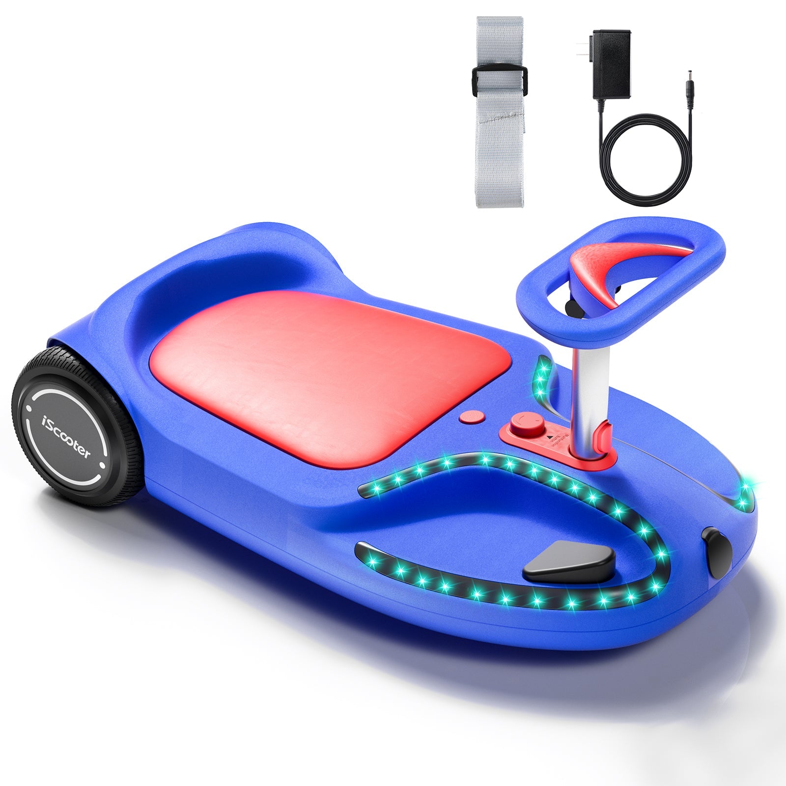 TC3 Electric Wiggle Car 4 in 1 Ride on Toy 3 Speed Modes For Ages 3+ with Lithium Rechargeable Battery&Pull Rope