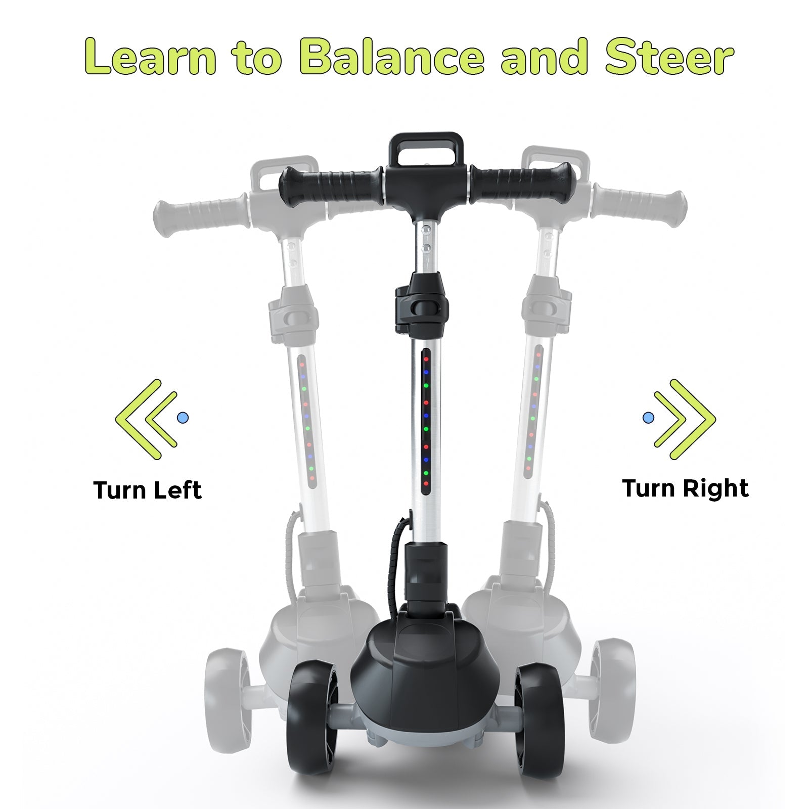 iK2 3-Wheel Electric Scooter Adjustable Height for Kids Ages 3-8 Unique Gift