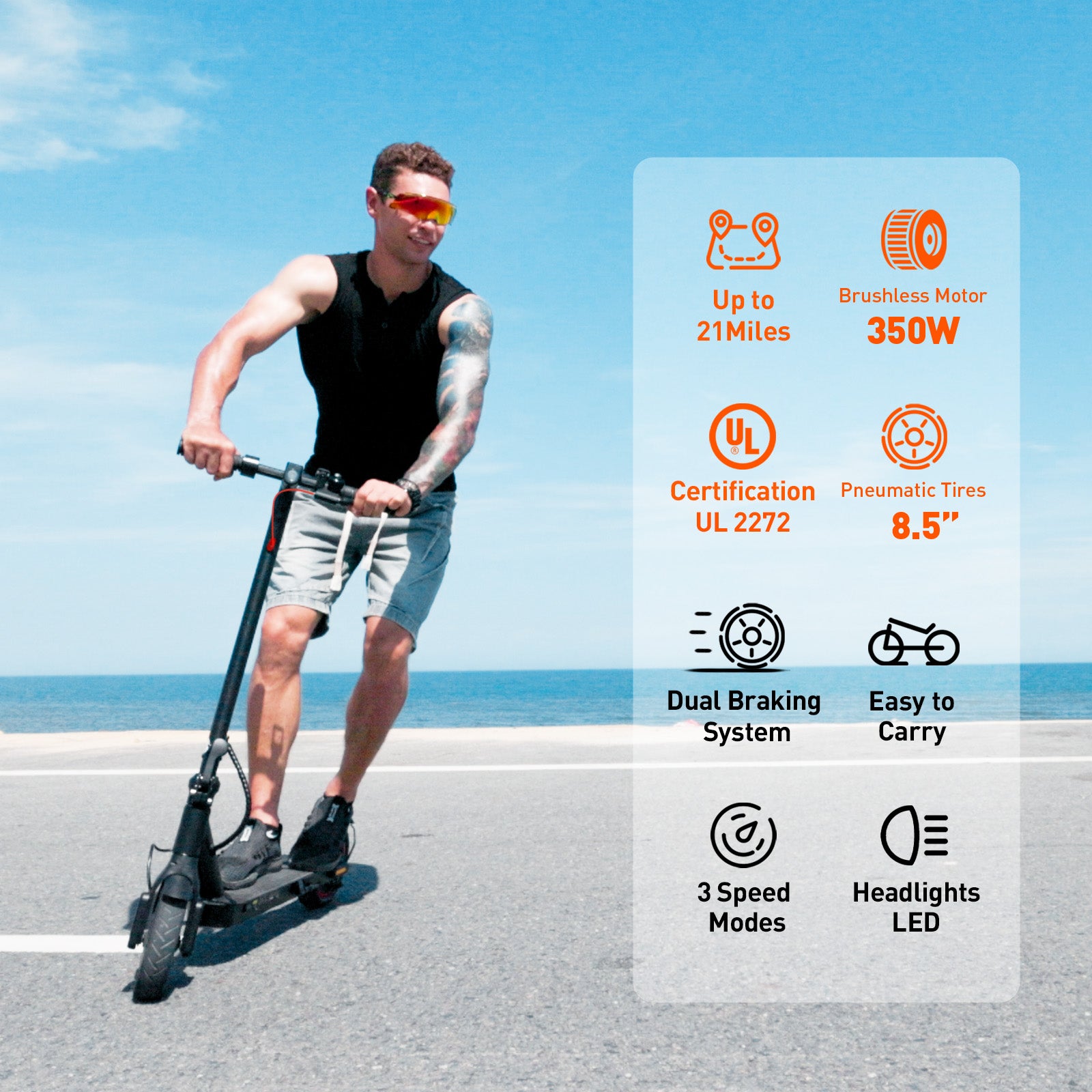 X3 Electric Scooter for Adults 350W Motor 18Mph
