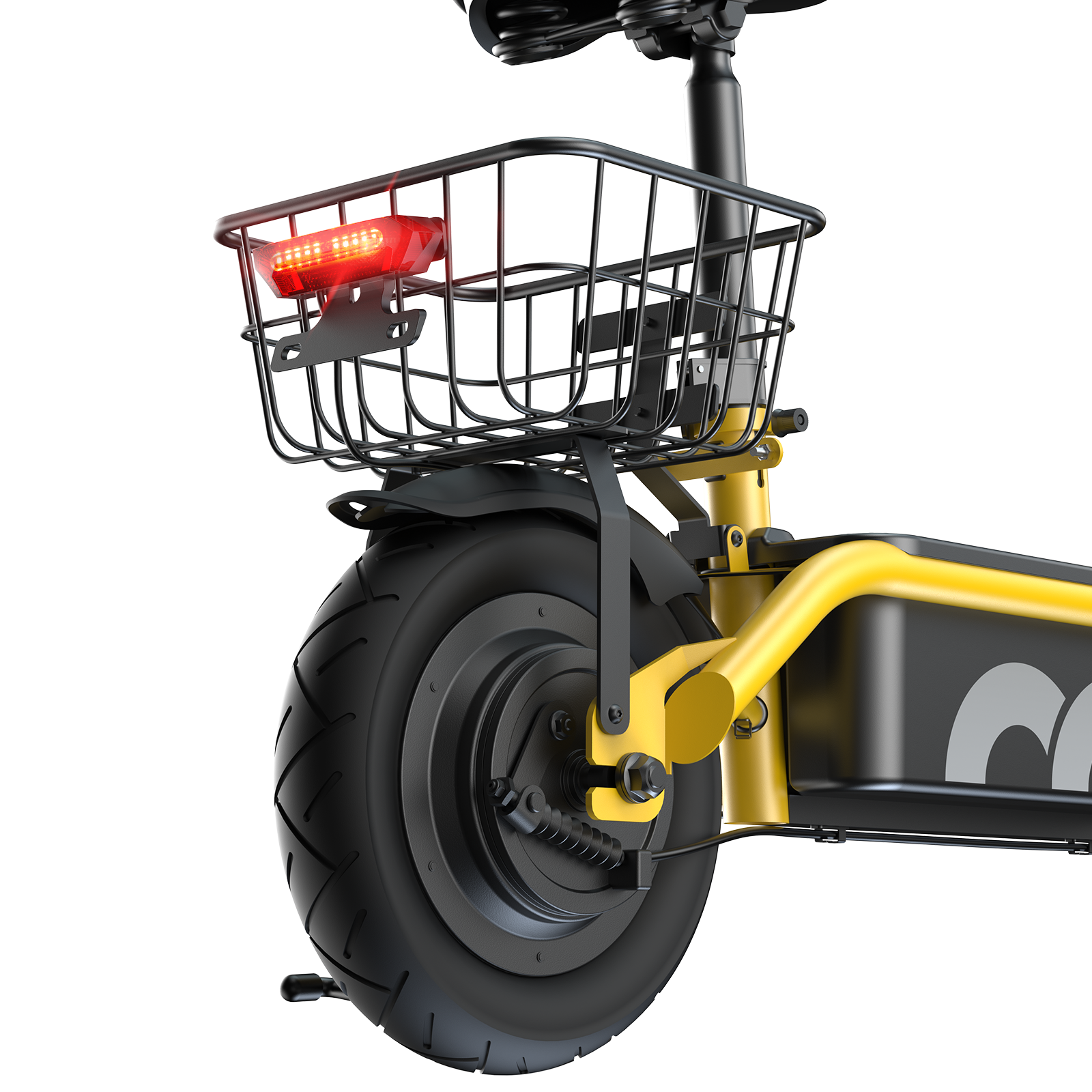 F2 Electric Scooter with Seat 10" Pneumatic Tire Yellow
