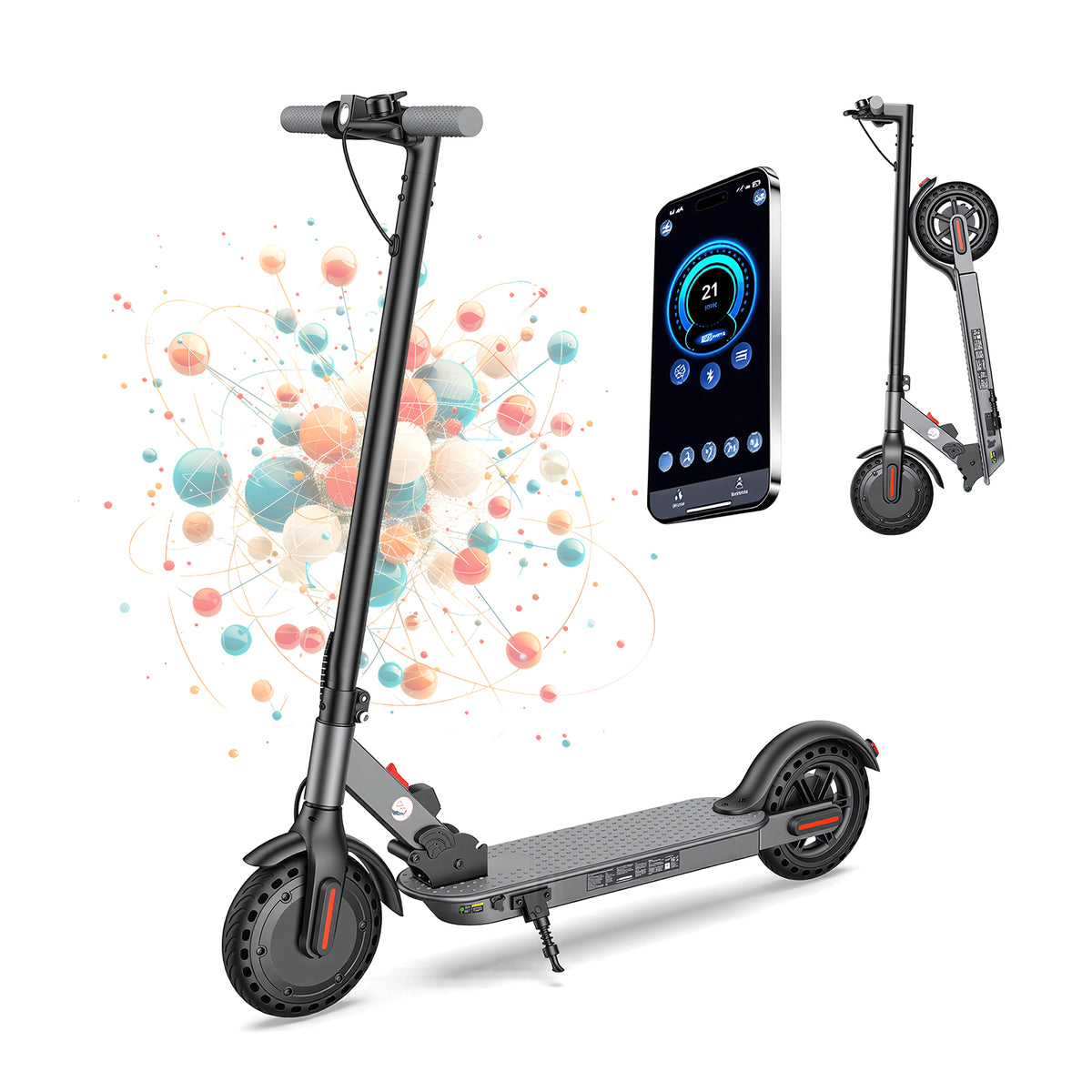 Foldable Electric Scooter for Adults,500W Peak Motor,Lightweight 28.4 lbs,21 Mile Range,Dual Braking System