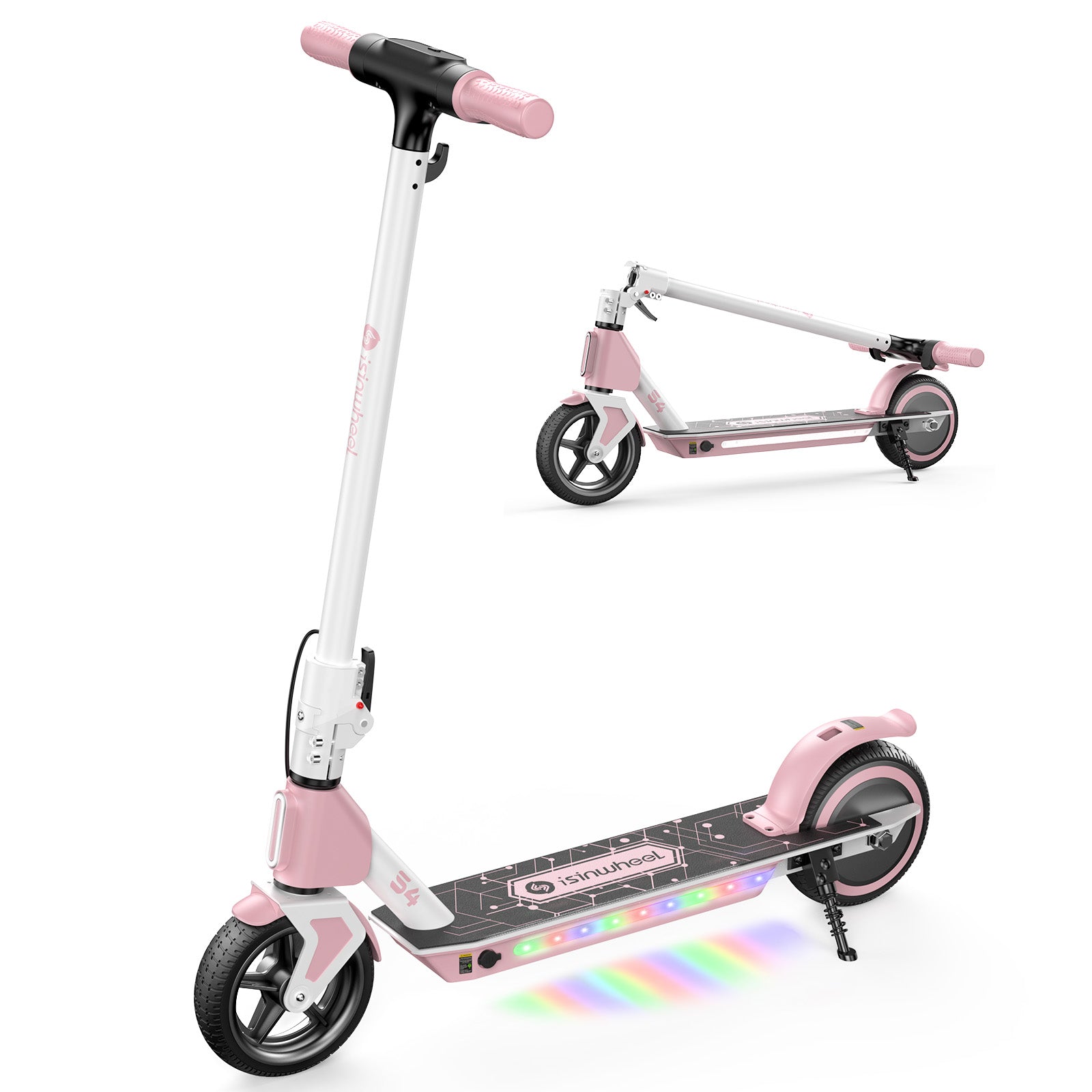 S2 Electric Scooter Colorful Lights Adjustable Speed and Height for Kids Ages 6-14