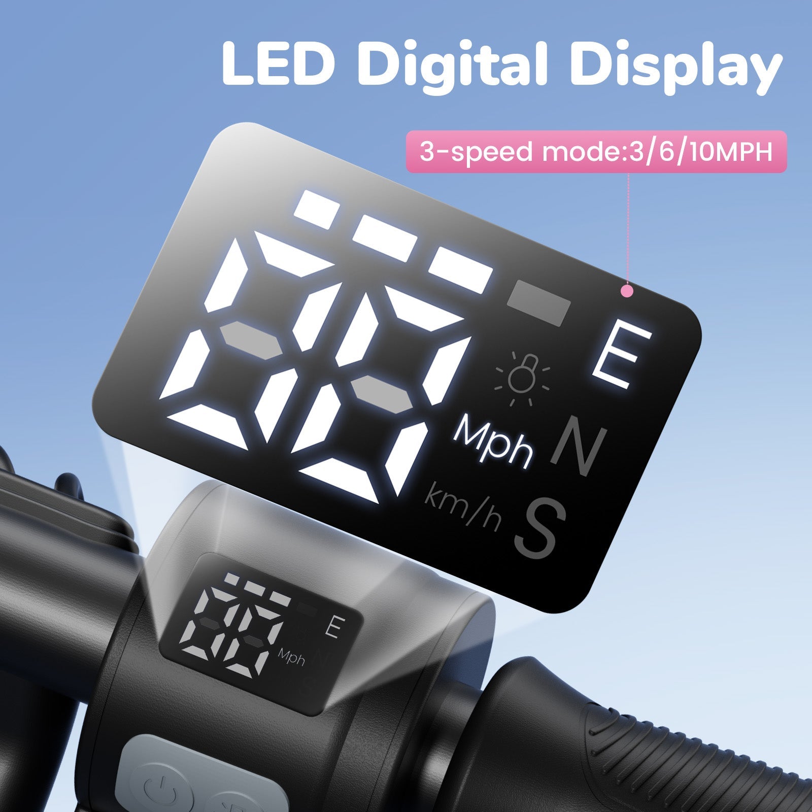 iK3 Electric Scooter, 150W Motor, LED Display for Kids Ages 6-14
