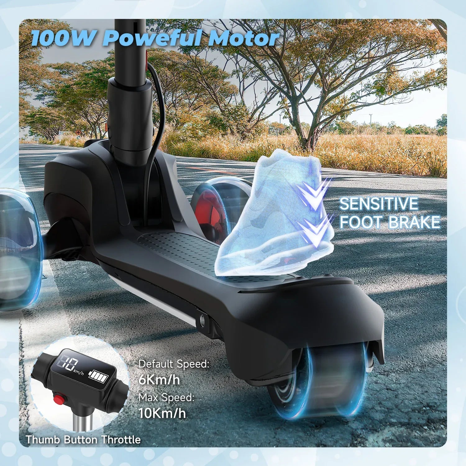B2 Light Up 3-Wheels Scooter with Bluetooth Control for Age 3-8