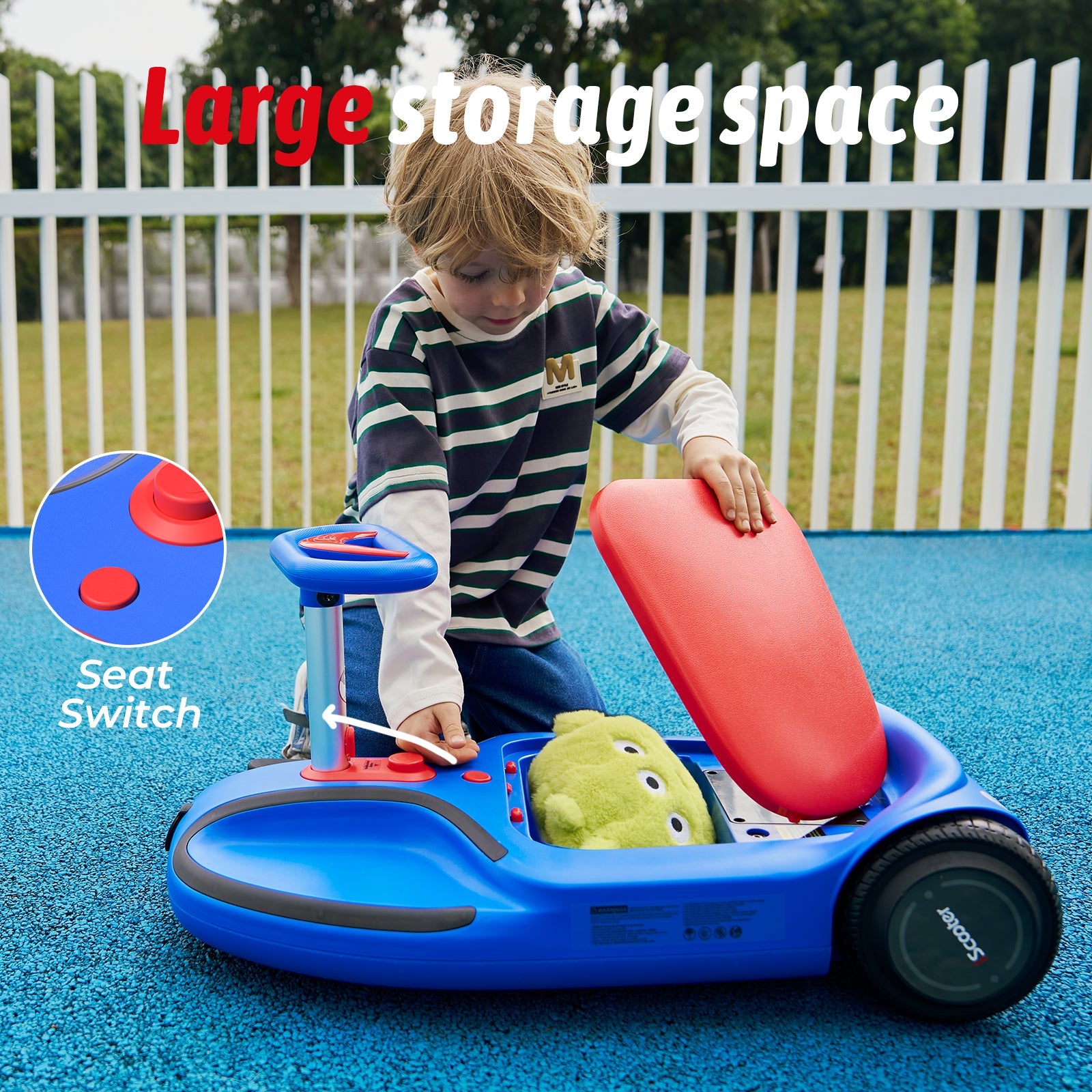 TC3 Electric Wiggle Car 4 in 1 Ride on Toy 3 Speed Modes For Ages 3+ with Lithium Rechargeable Battery&Pull Rope