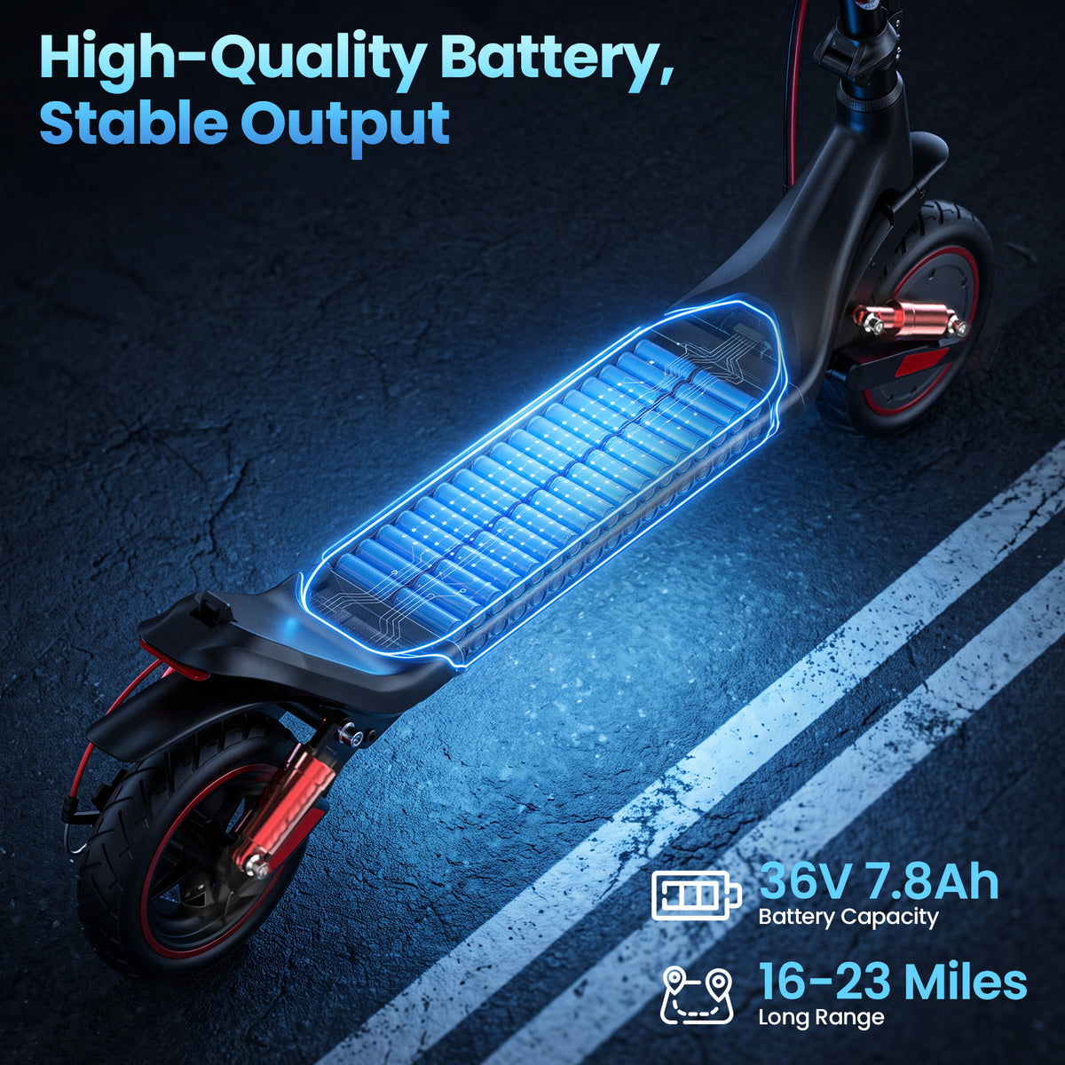 Electric Scooter for Adults, 19 Miles Long Range 500W E-Scooter with Max 20 Mph, Dual Shock Absorption, Turn Signal Light E-Scooter for City Commuting & Campus
