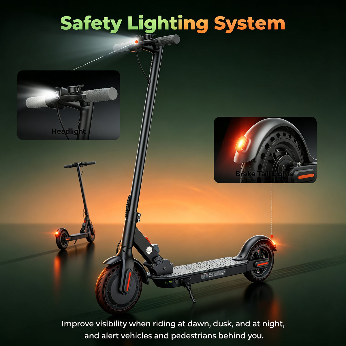 Foldable Electric Scooter for Adults,500W Peak Motor,Lightweight 28.4 lbs,21 Mile Range,Dual Braking System