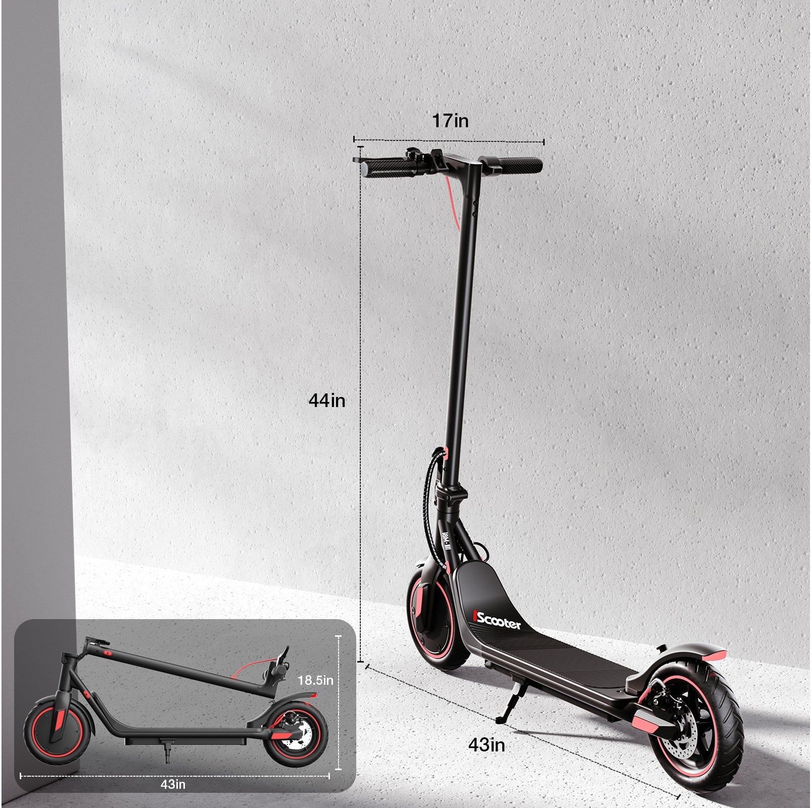 i8M Electric Scooter 15 Miles Long Range, 19 MPH Top Speed