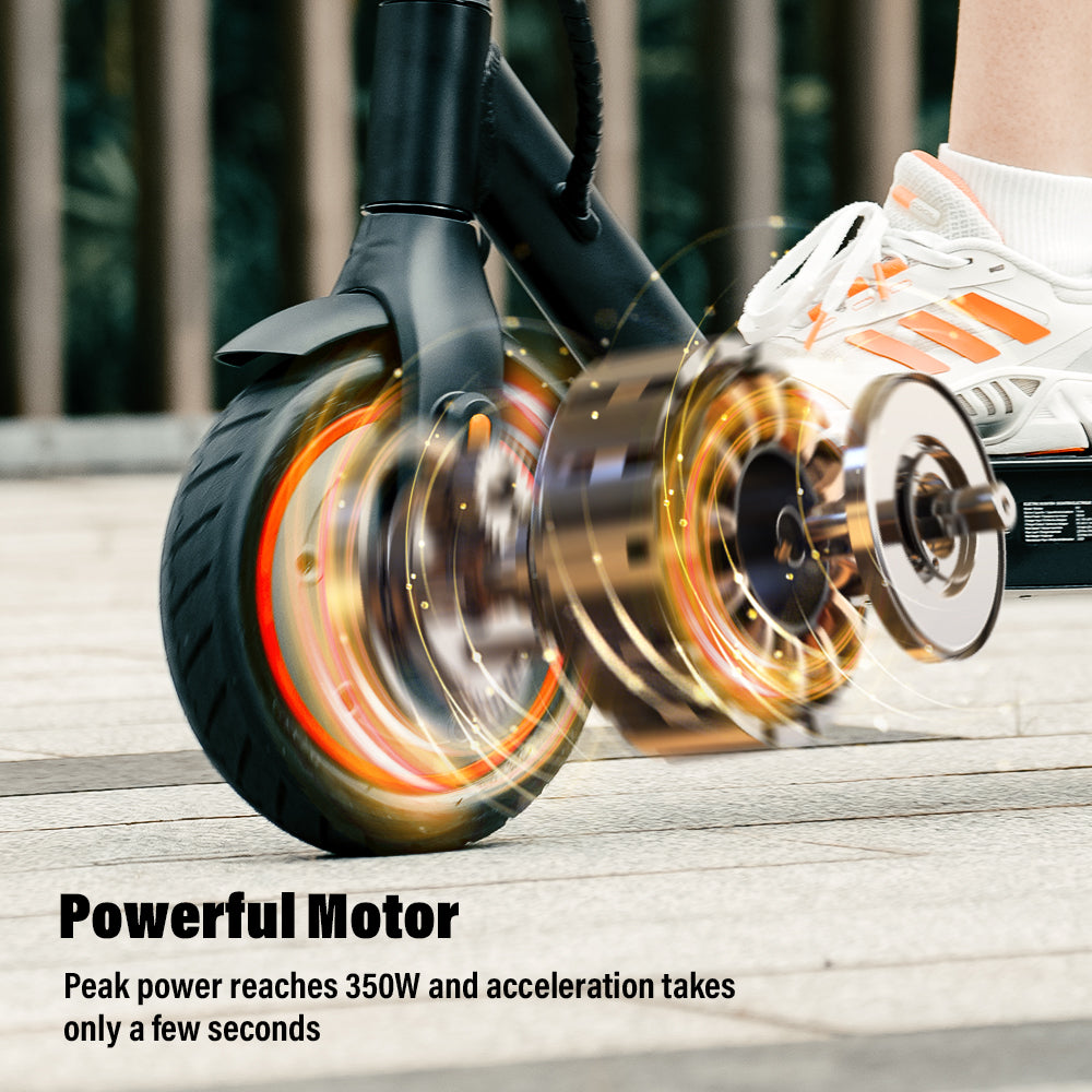 500W Peak Electric Scooter for Adults, Max 19mi Range 350W Escooter, 18mph 8.5in Tires Commuting E-Scooter, Cruise Control, Portable Folding Design, IW3