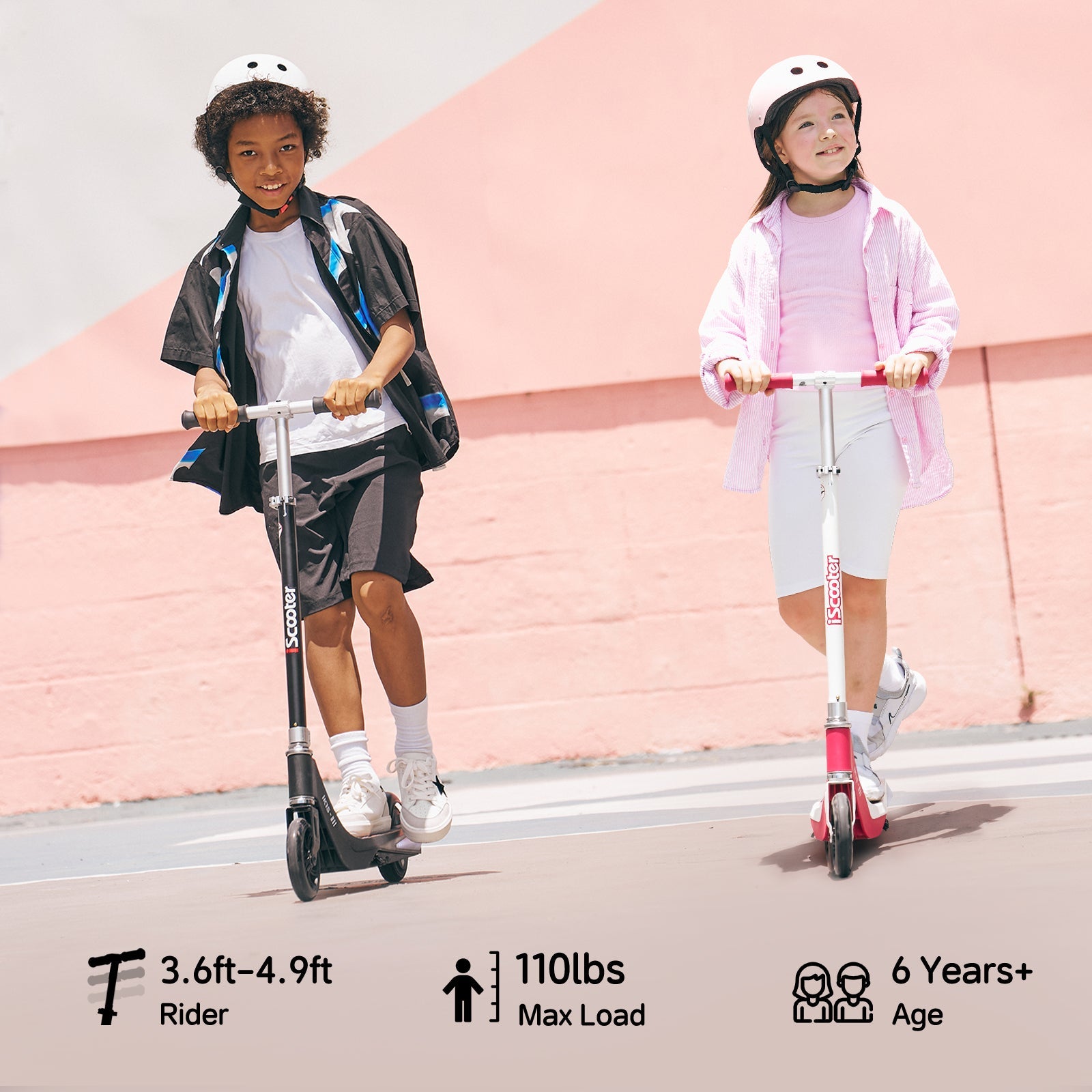 iK1 Electric Scooter for Kids Aged 6-10, Magnetic Safe Charging