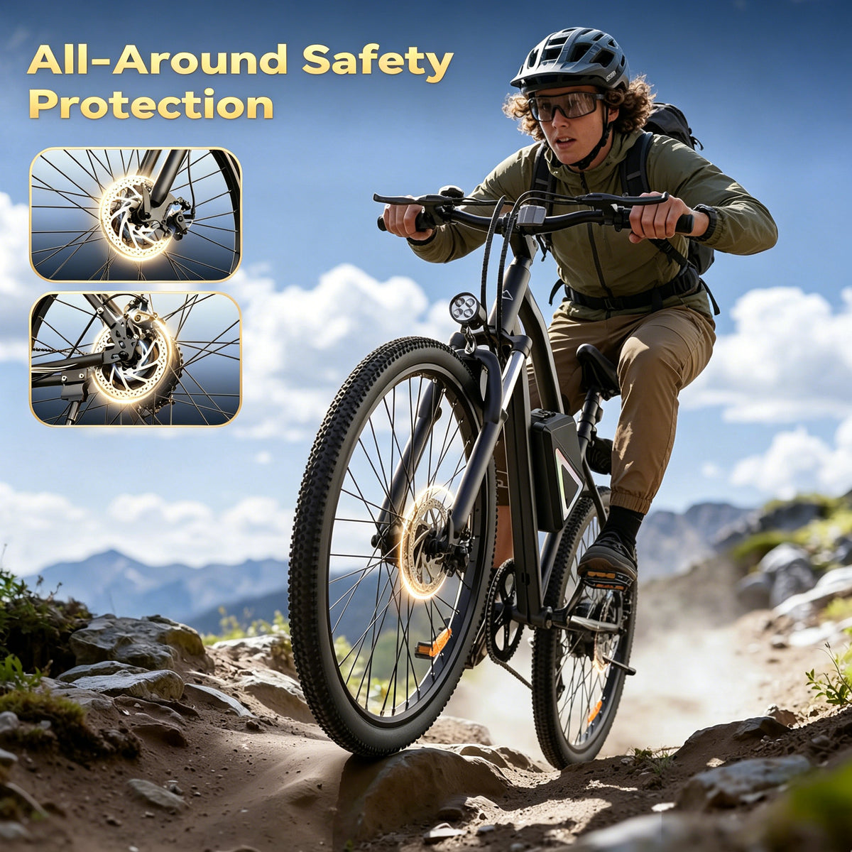 500W Electric Mountain Bike,20MPH E-Bike with 40 Mile+ Range,Adult Electric Bike with Non-removable Battery for Trail Exercise,Black