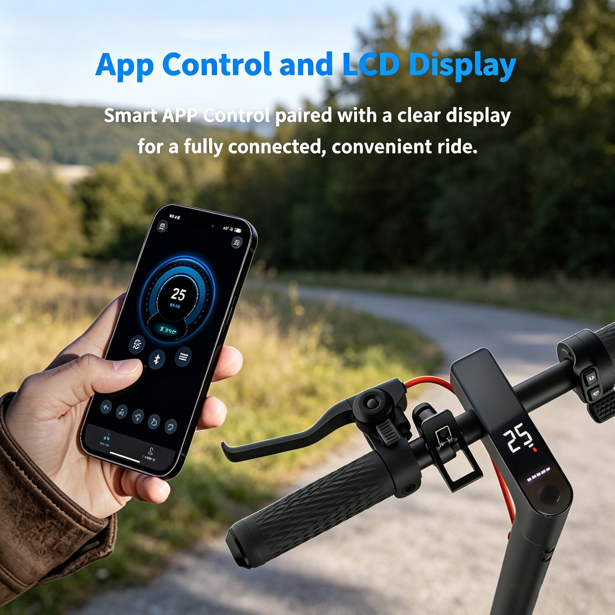 Electric Scooter for Adults, 1000W Motor, 36V 15Ah Battery, 22-28 Miles Range, 10" Pneumatic Tires, Foldable, App Lock, Rear Suspension