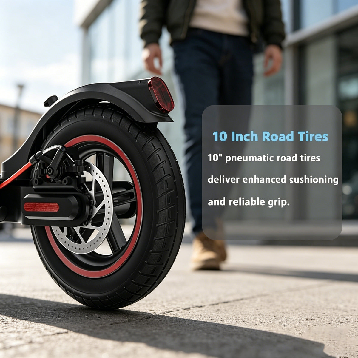 Electric Scooter for Adults, 1000W Motor, 36V 15Ah Battery, 22-28 Miles Range, 10" Pneumatic Tires, Foldable, App Lock, Rear Suspension