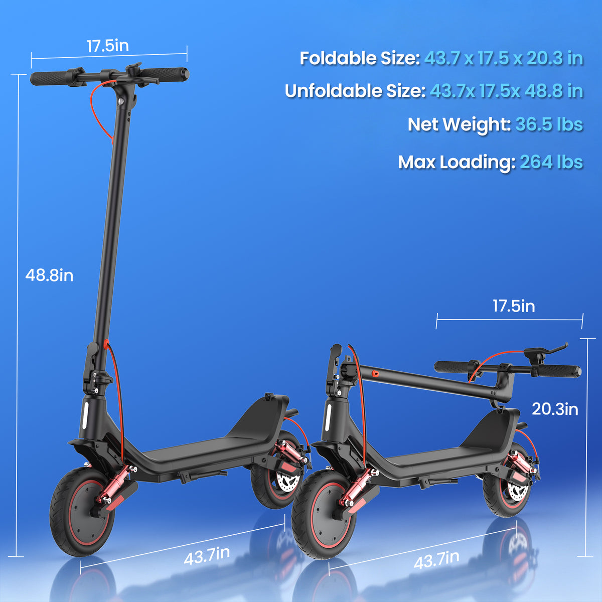 Electric Scooter for Adults, 19 Miles Long Range 500W E-Scooter with Max 20 Mph, Dual Shock Absorption, Turn Signal Light E-Scooter for City Commuting & Campus