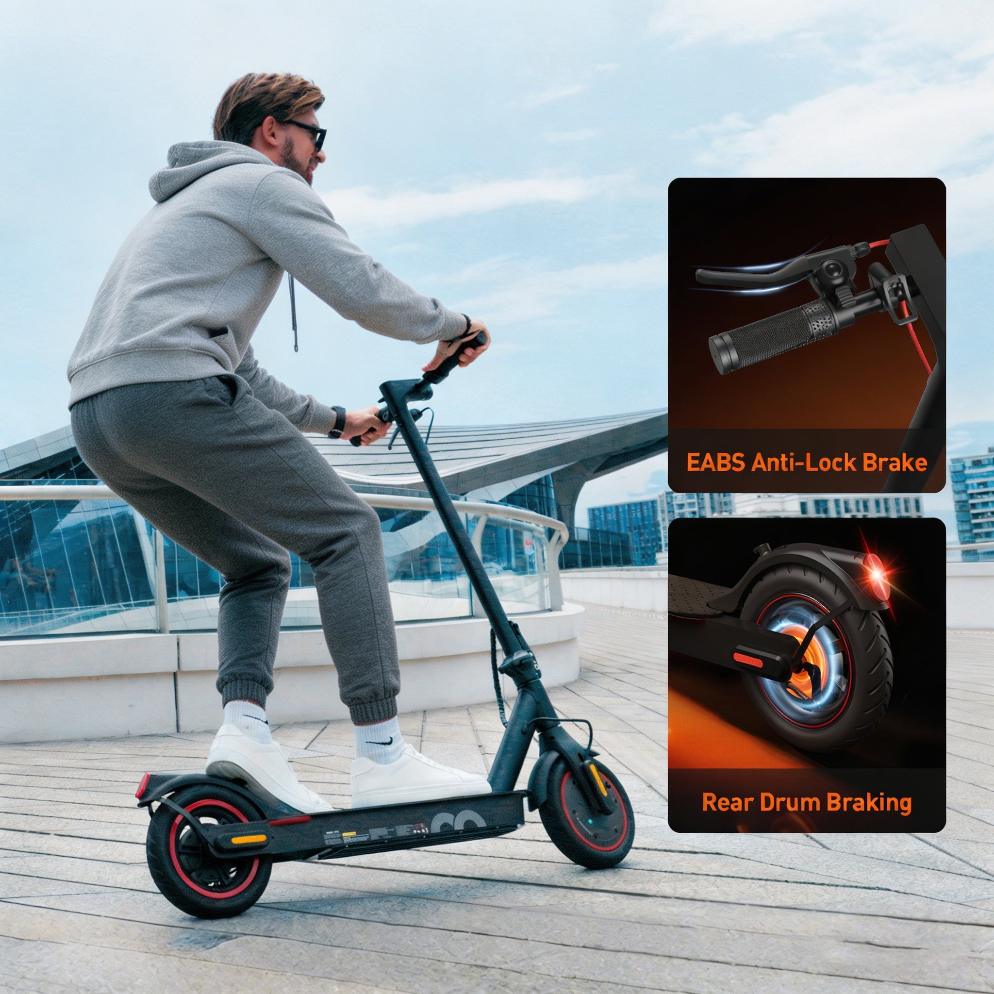 Electric Scooter with APP Control, LED Display,21 Miles Foldable Commuter E-Scooter for Adults,8.5" Pneumatic Tires,3 Gears and Headlight