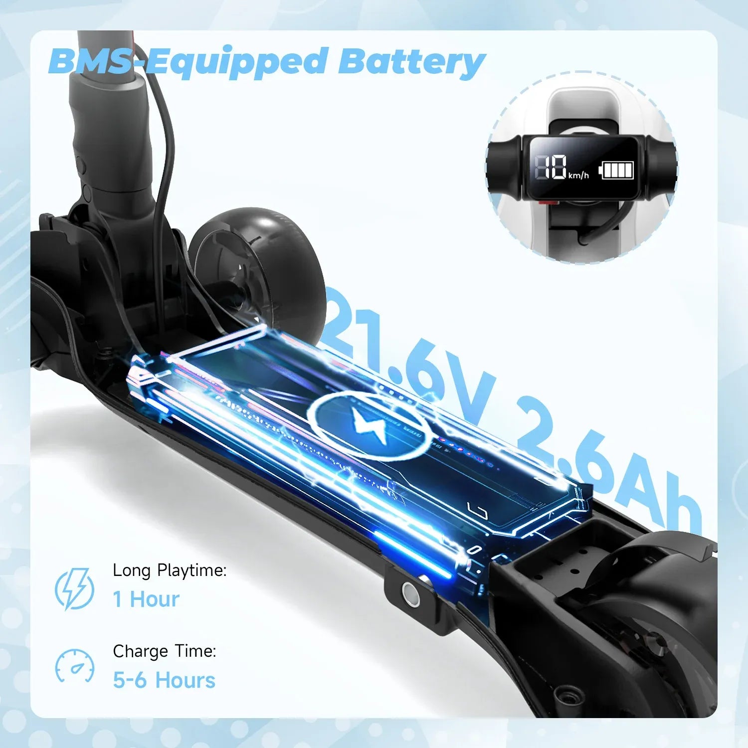 B2 Light Up 3-Wheels Scooter with Bluetooth Control for Age 3-8