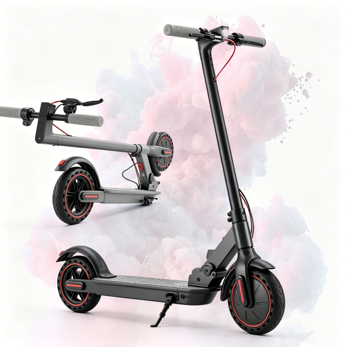 21MPH Electric Scooter for Adults,500W Peak Motor,36V 7.8Ah Battery,15-21 Miles Range,Foldable Design,Disc Brake,LED Headlight,Black