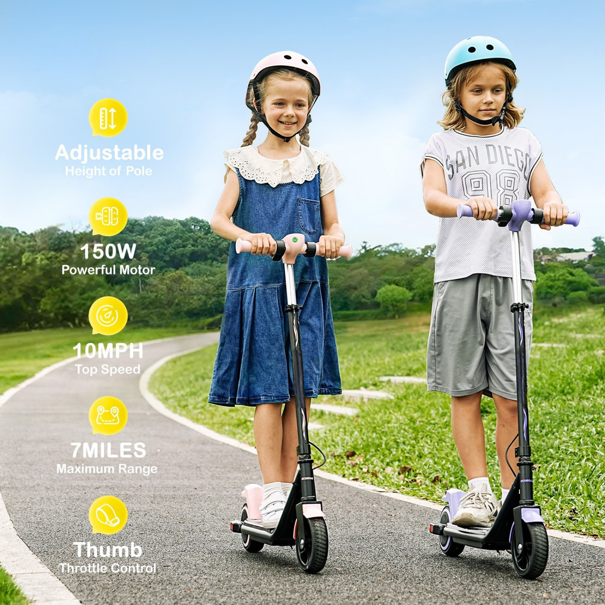 EK6 Electric Scooters for Kids Ages 6-14
