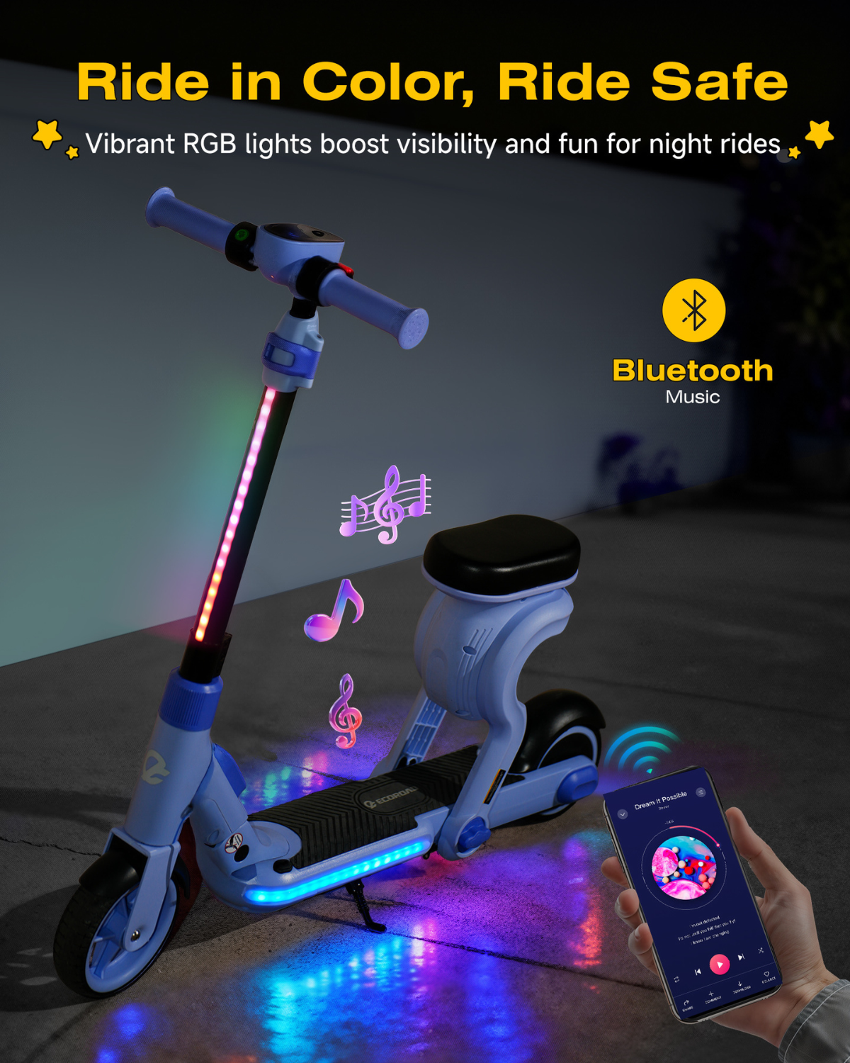 EK8 2-in-1 Electric Scooter with Seat for Kids