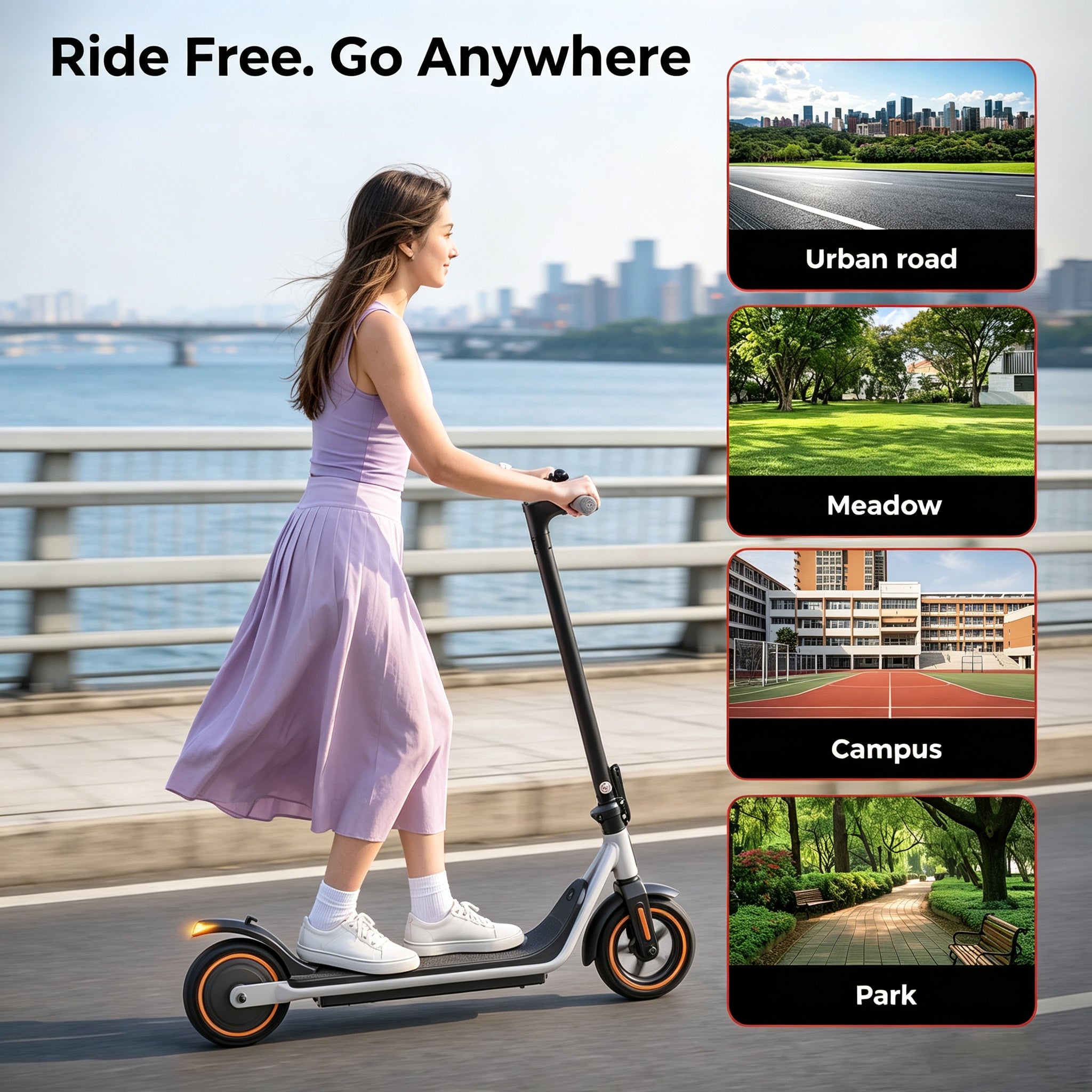 Adult Electric Scooter with Foldable Stem & Handlebar,8.5″Solid Tires,3 Speed Modes up to 18 mph, LED Display,and Cruise Control for Urban Commuting