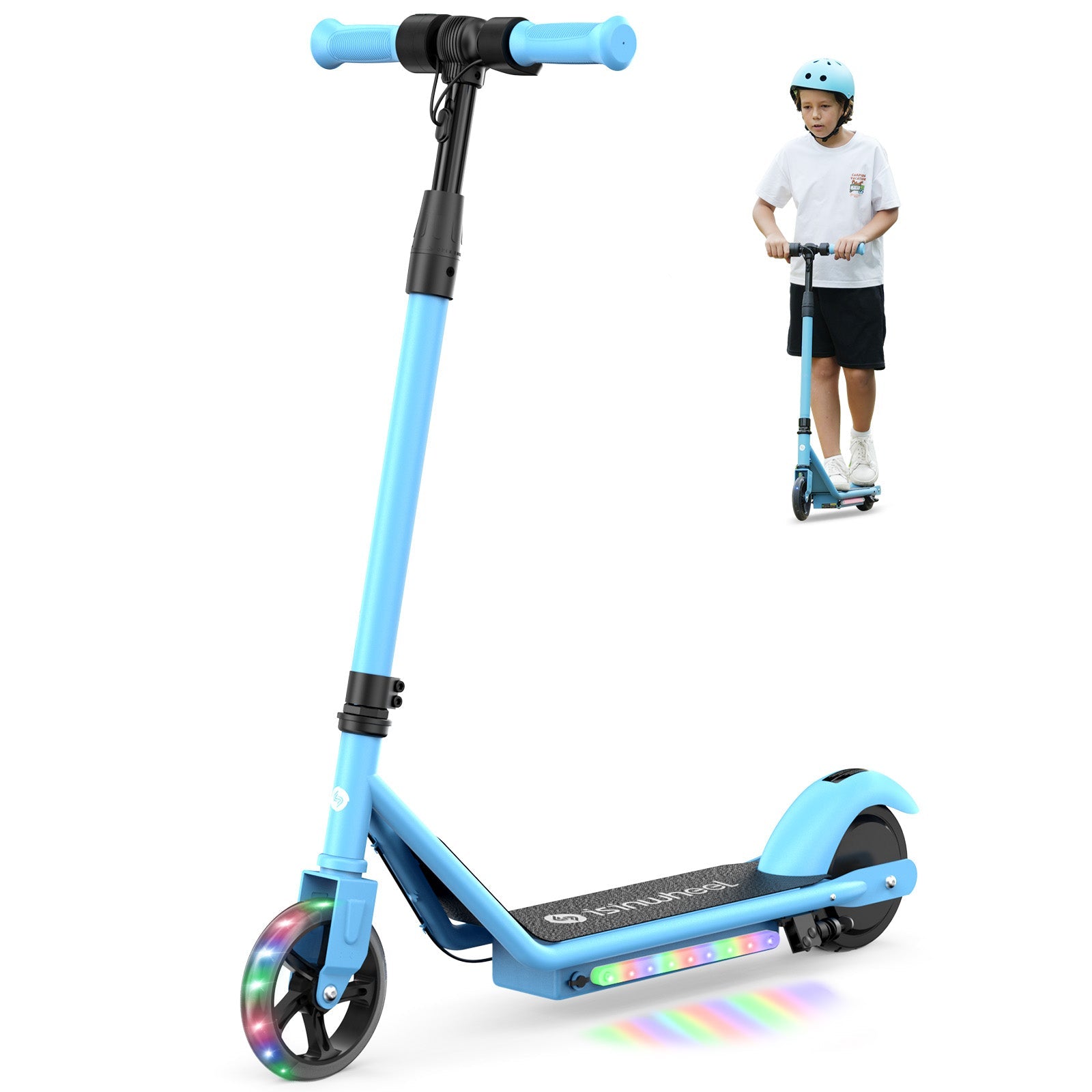 S2 Electric Scooter Colorful Lights Adjustable Speed and Height for Kids Ages 6-14