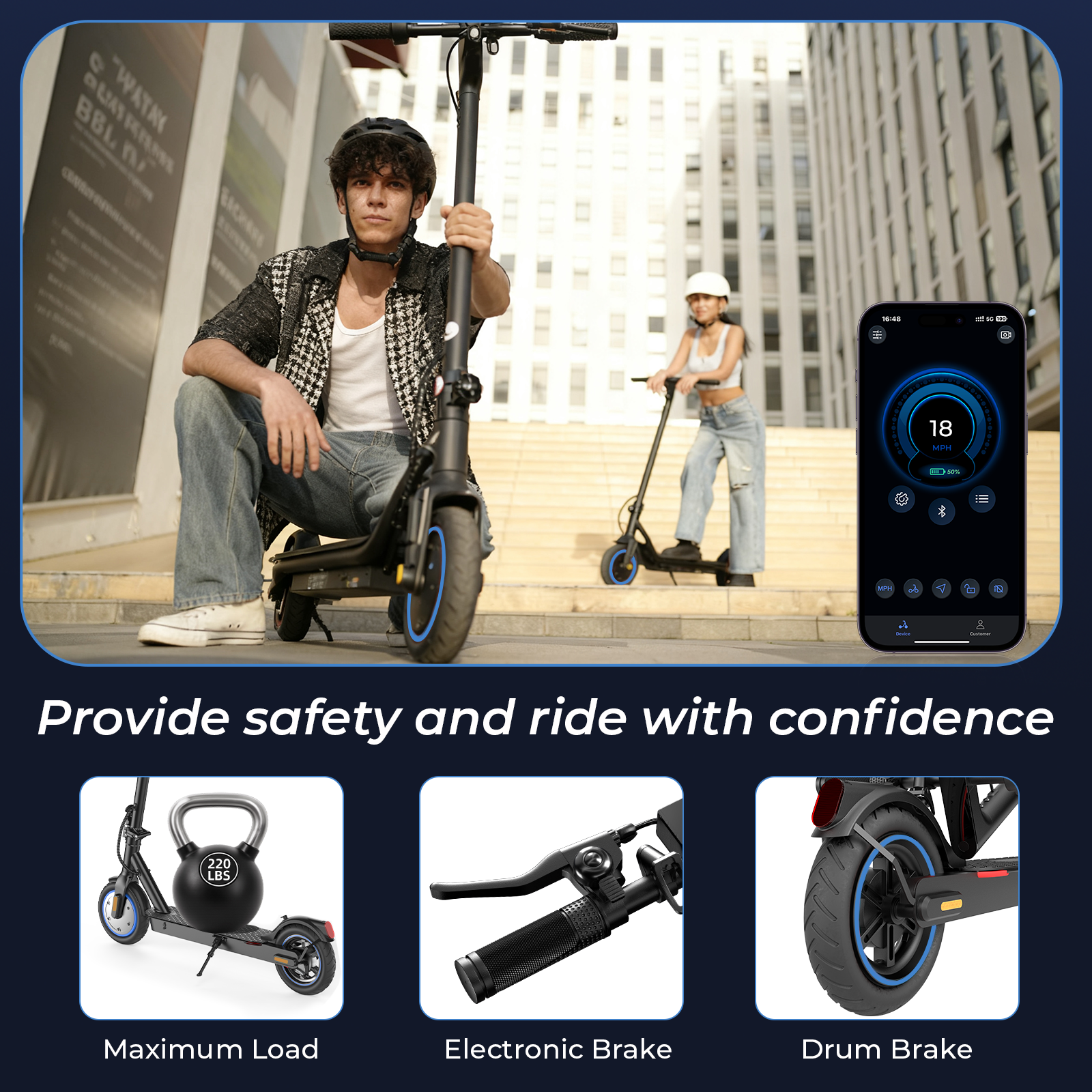 M3 Electric Scooter for Adults 500W Motor