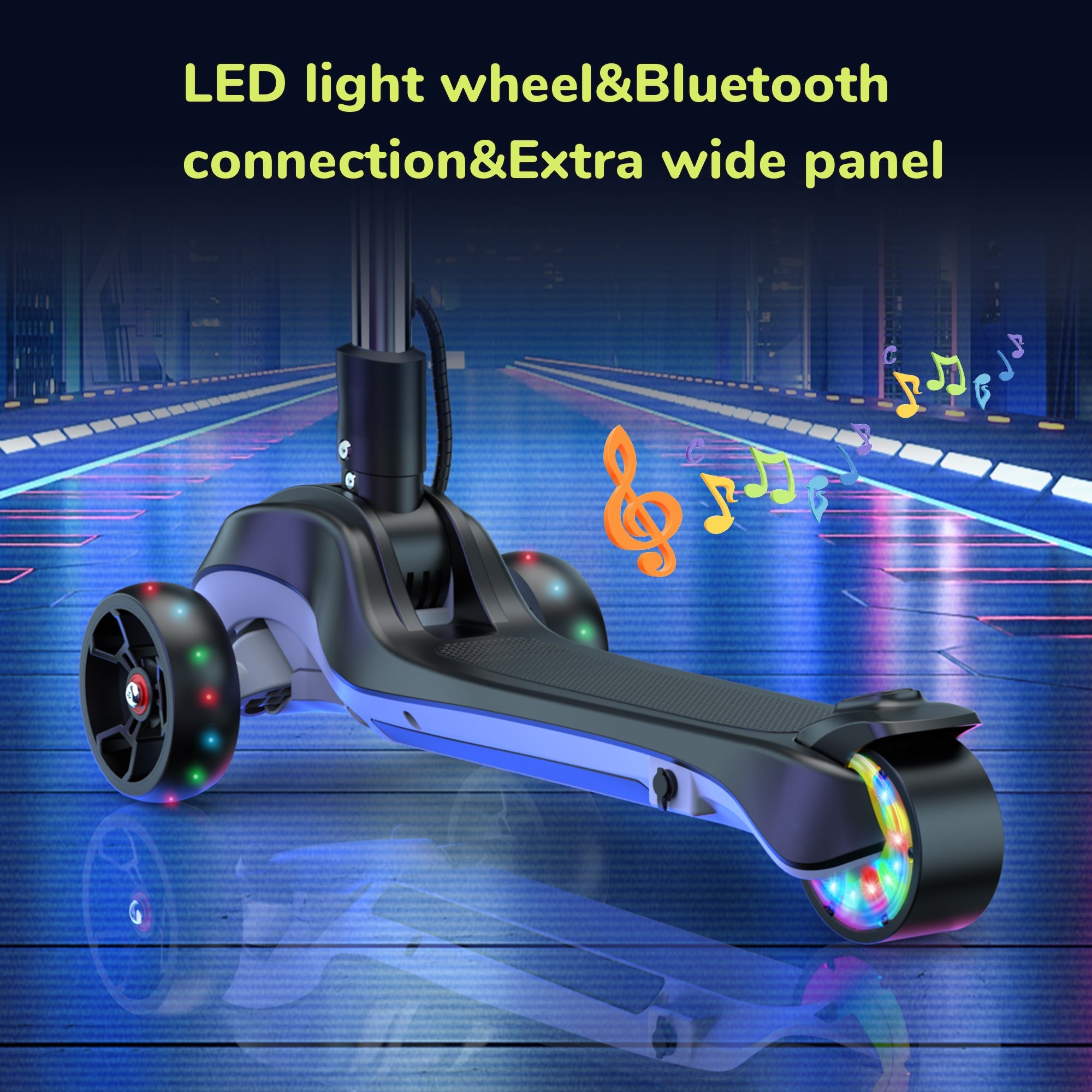 iK2 3-Wheel Electric Scooter Adjustable Height for Kids Ages 3-8 Unique Gift