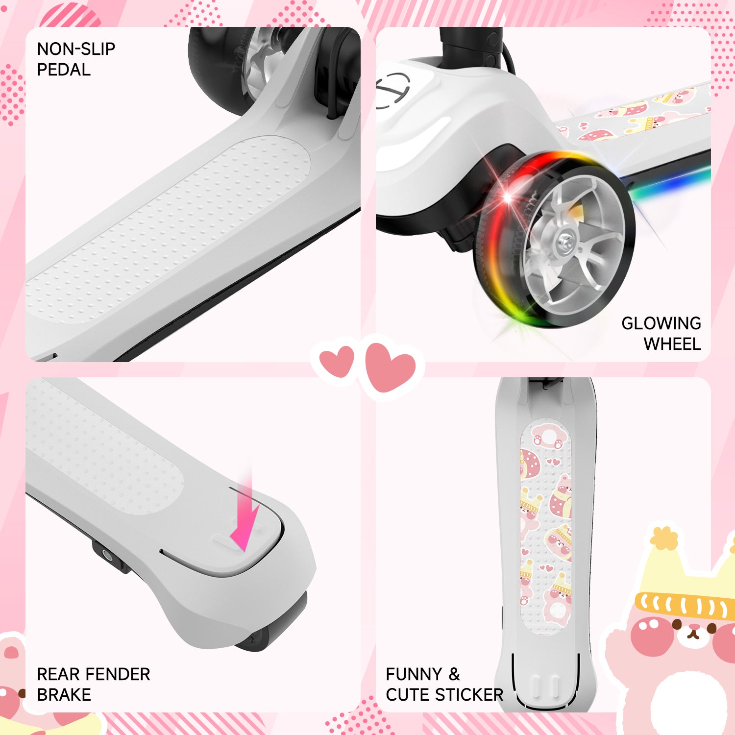 B1 3-Wheel Folding Kids Scooter LED Lighted PU Wheels