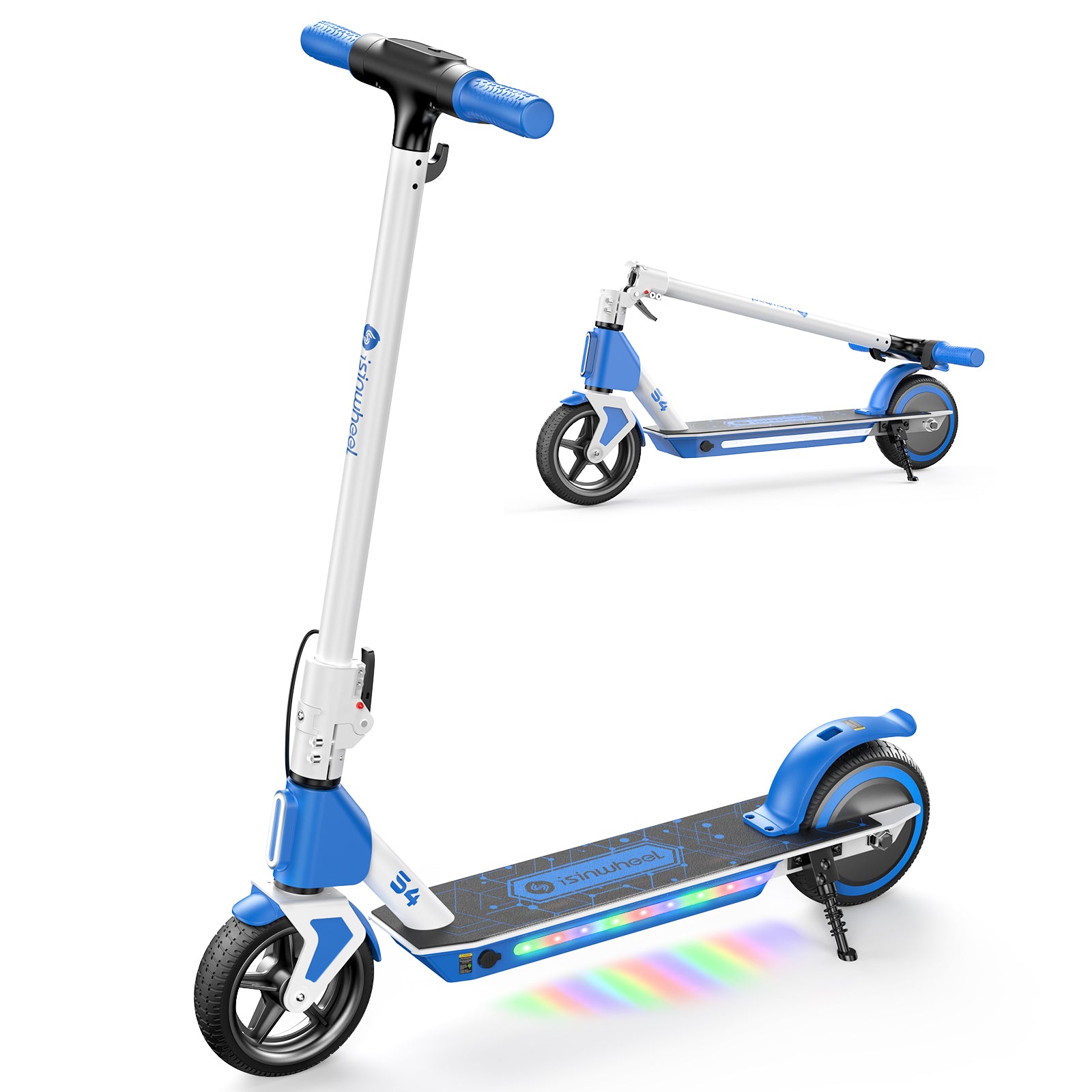 S2 Electric Scooter Colorful Lights Adjustable Speed and Height for Kids Ages 6-14