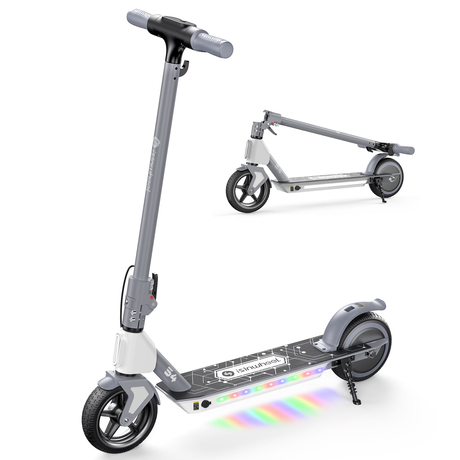 S2 Electric Scooter Colorful Lights Adjustable Speed and Height for Kids Ages 6-14
