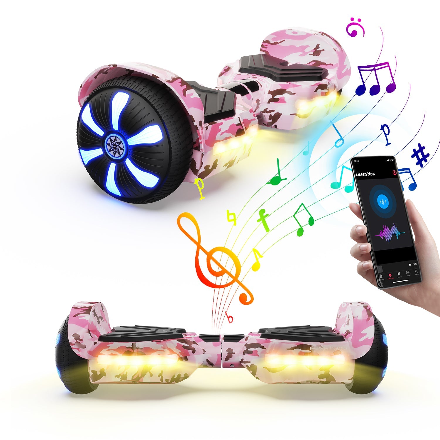 H1 6.5" Bluetooth Hoverboard For Kids 500W Motor＆LED Wheel