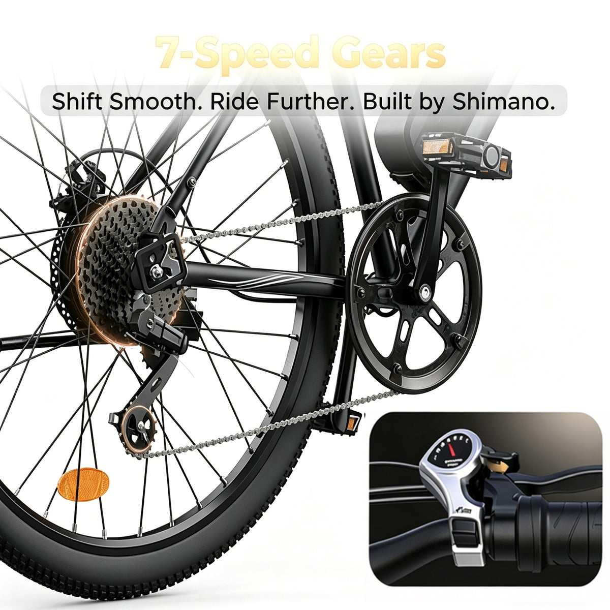 Adult Electric Bike 750W Peak Motor,20MPH E-Bike with 55 Miles+ Range,36V 15Ah Battery,Mountain Electric Bicycle for All-Day Trail Riding,Black