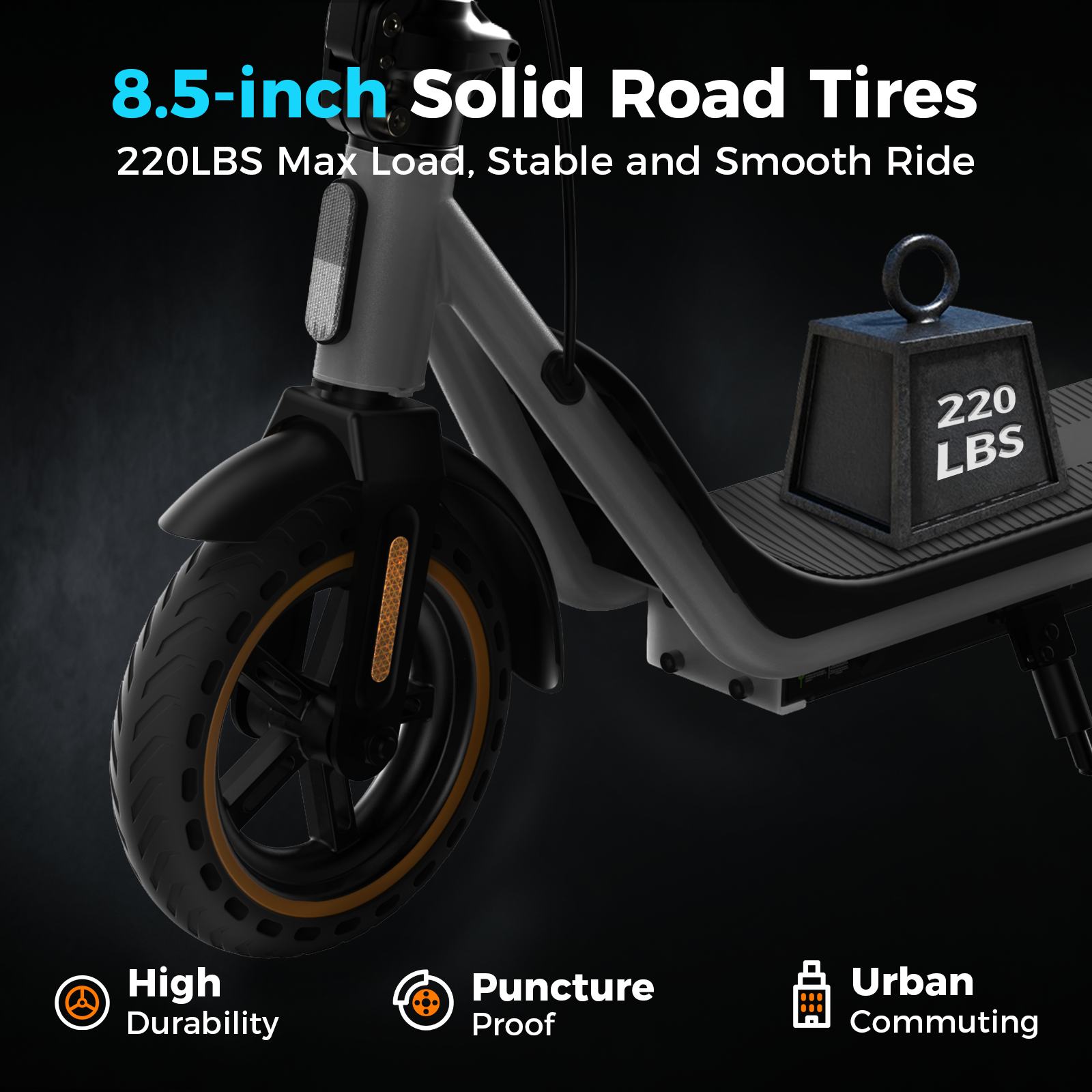 500W Electric Scooter for Adults Teens, Max 21 Miles Range 21 Mph, Portable Commuting Escooter, Smart APP Foldable E-Scooter, Cruise Control, IN3