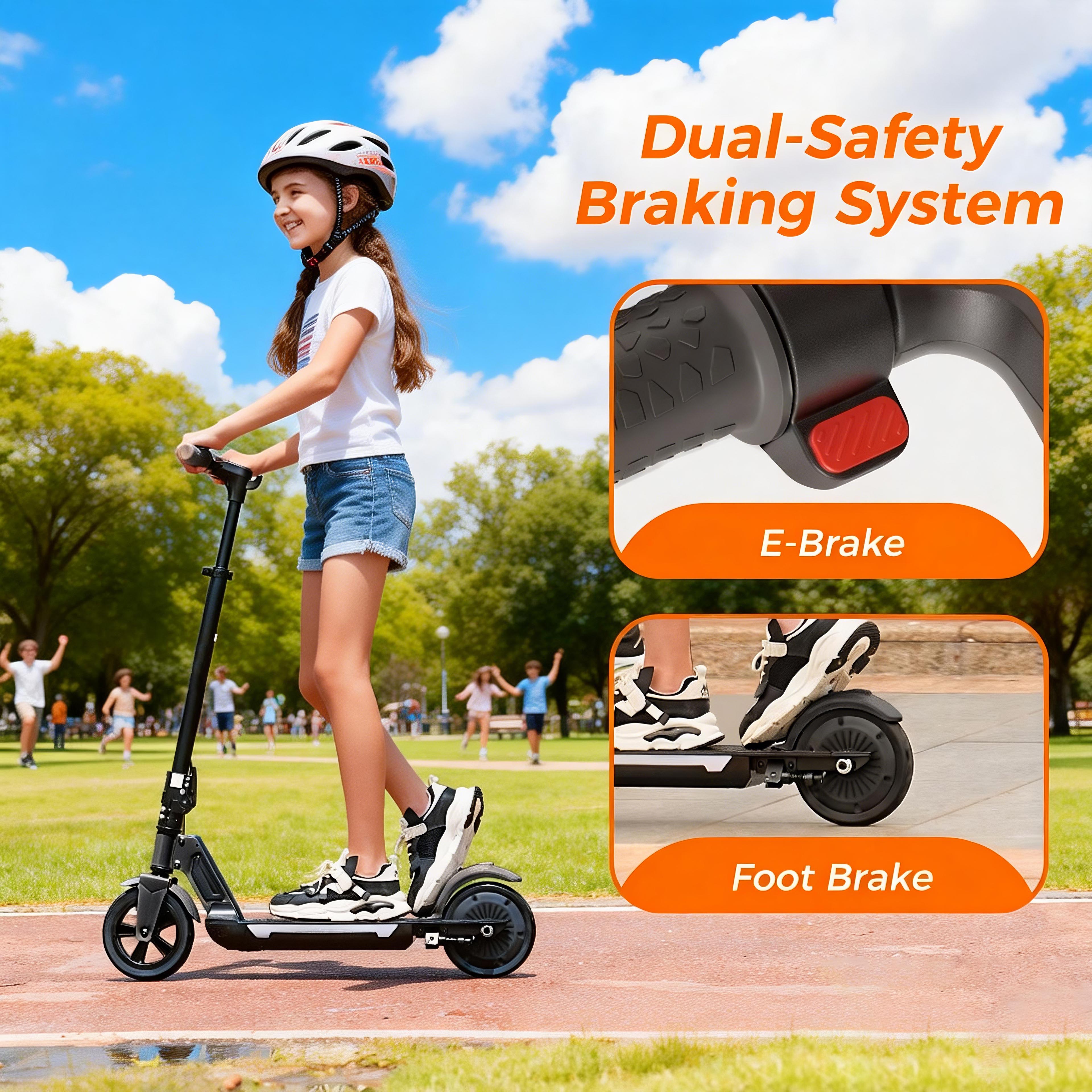 Electric Scooter for Kids 8+, 3 Adjustable Heights Kids Electric Scooter with Max 12 Mph, 10 Miles Long Range, Cruise Control, Ideal Gift for Kid