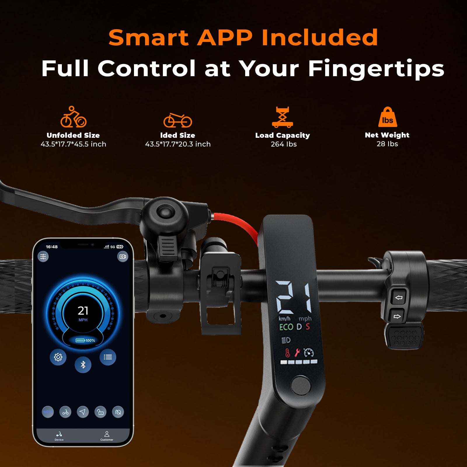 X3DS Electric Scooter for Adults Top Speed 21 MPH
