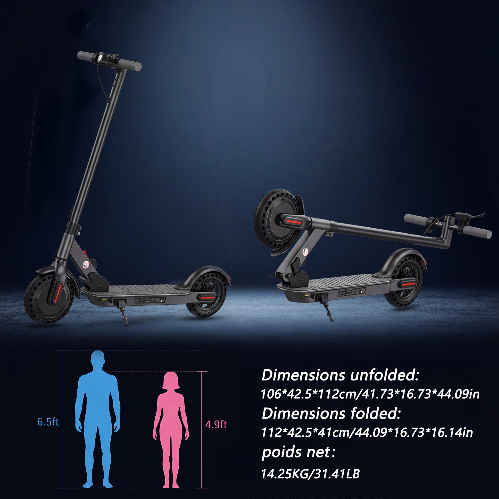 8.5"Electric Scooters,350W Adult Foldable Electric Scooter, Up to 18 MPH &24-34km Long-Range Portable Commuting Scooter
