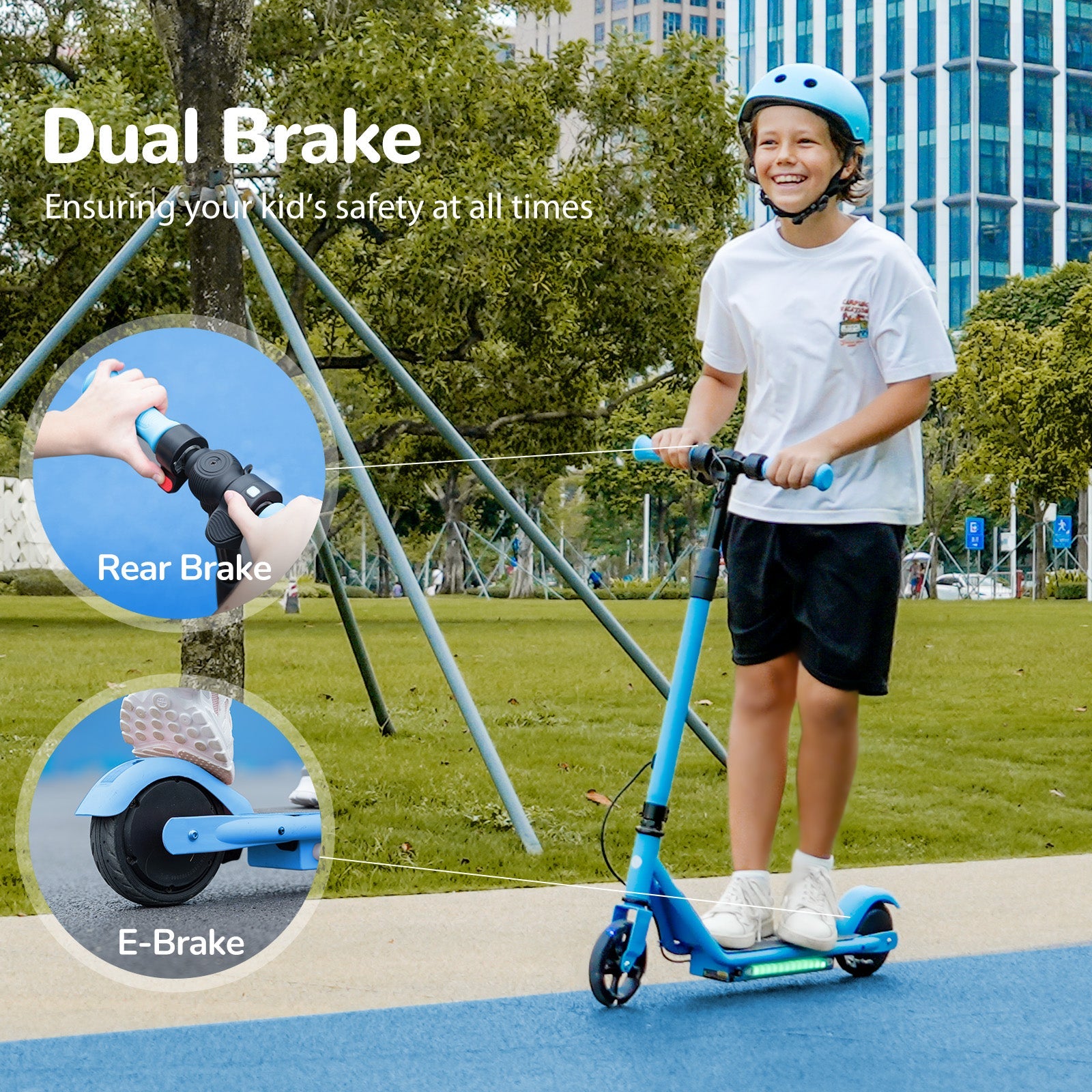 S2 Electric Scooter Colorful Lights Adjustable Speed and Height for Kids Ages 6-14