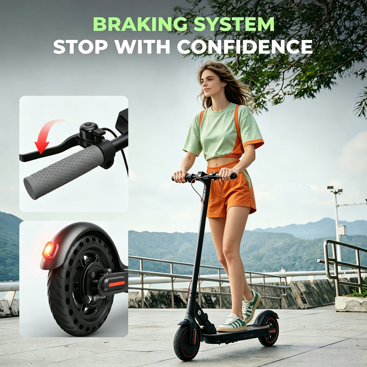 Foldable Electric Scooter for Adults,500W Peak Motor,Lightweight 28.4 lbs,21 Mile Range,Dual Braking System