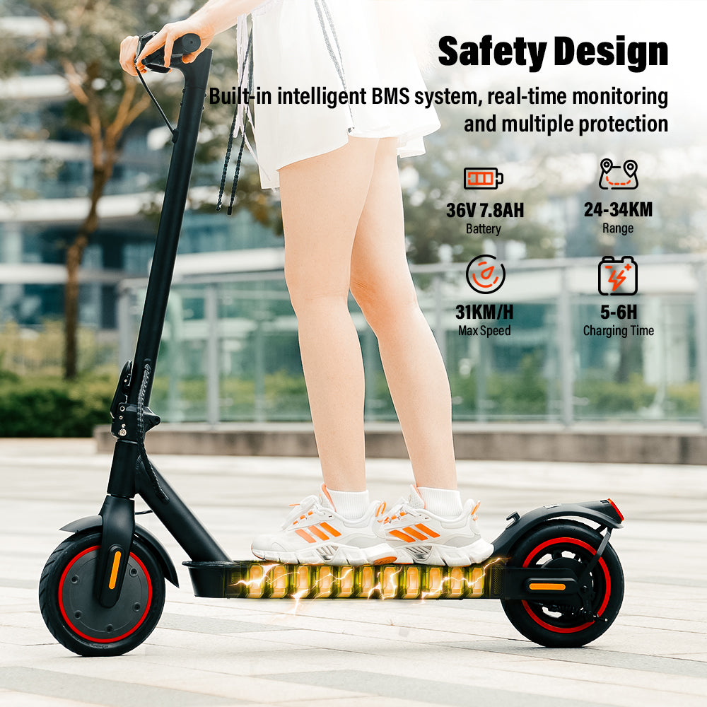500W Peak Electric Scooter for Adults, Max 19mi Range 350W Escooter, 18mph 8.5in Tires Commuting E-Scooter, Cruise Control, Portable Folding Design, IW3