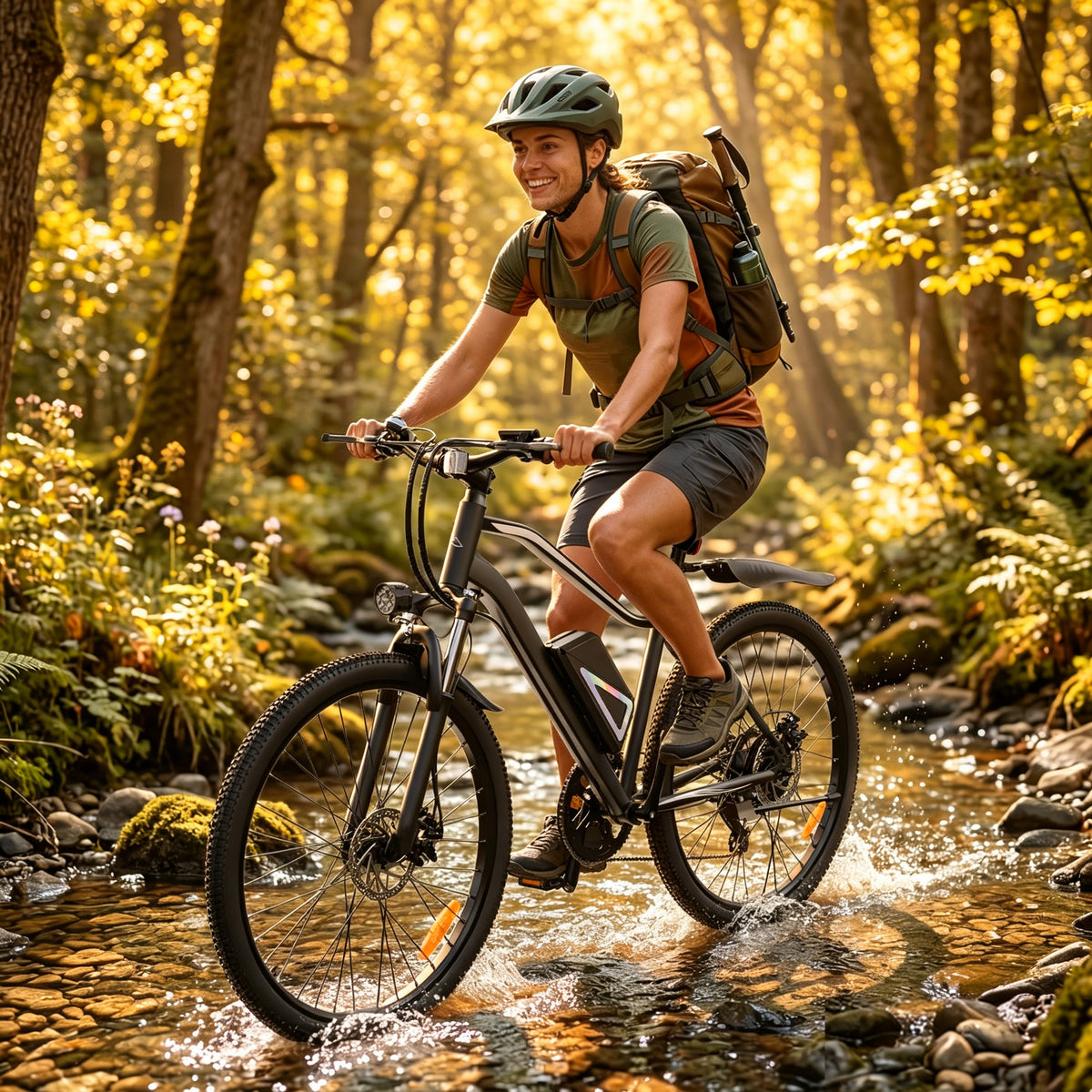 500W Electric Mountain Bike,20MPH E-Bike with 40 Mile+ Range,Adult Electric Bike with Non-removable Battery for Trail Exercise,Black