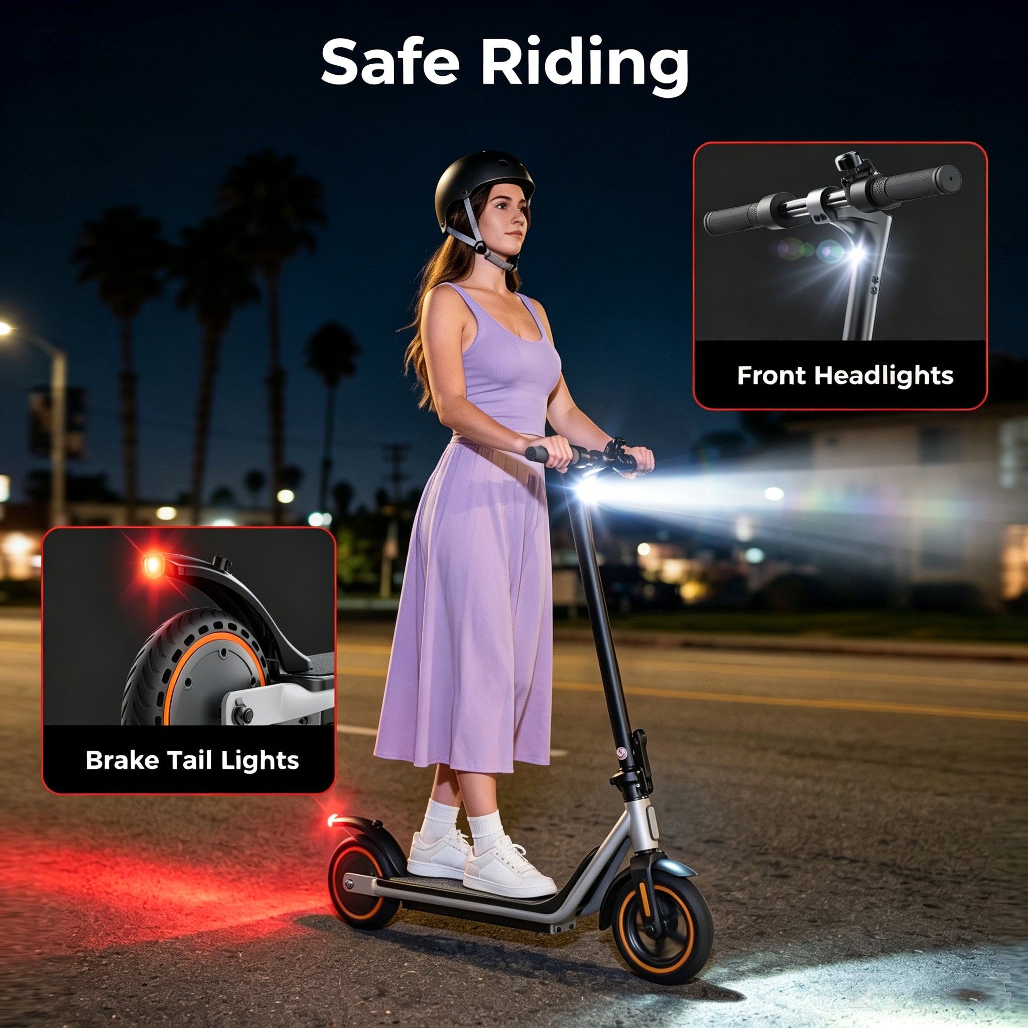 Adult Electric Scooter with Foldable Stem & Handlebar,8.5″Solid Tires,3 Speed Modes up to 18 mph, LED Display,and Cruise Control for Urban Commuting